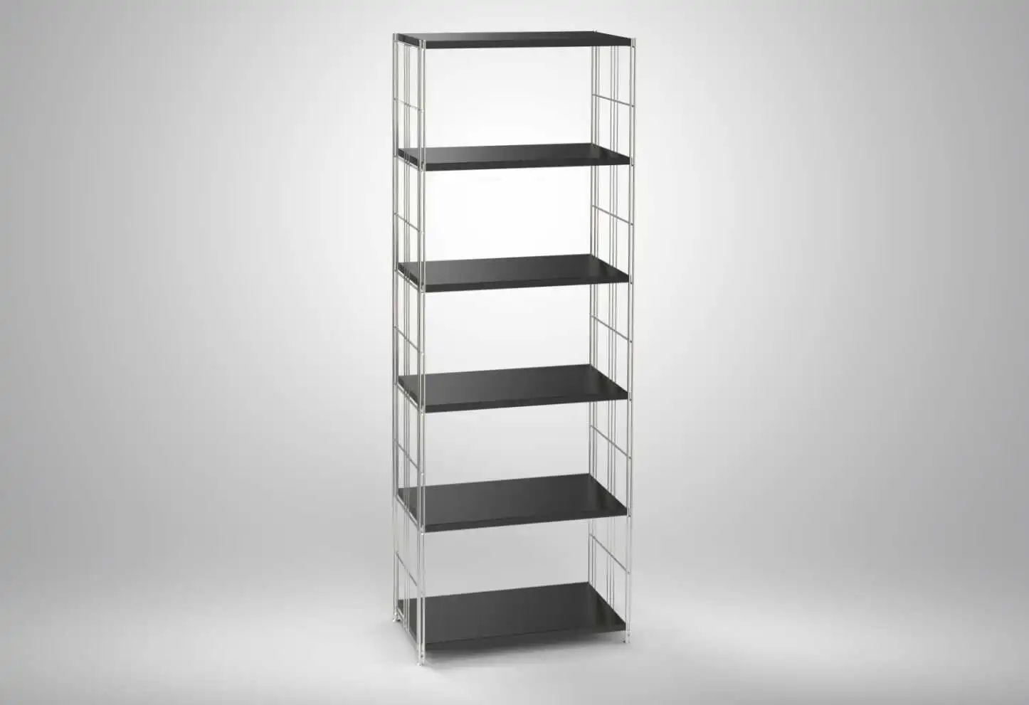 Art. Nr. 908137 Regal mit 6 Blechböden pulver-beschichtet 190x67x38 cm in schwarz