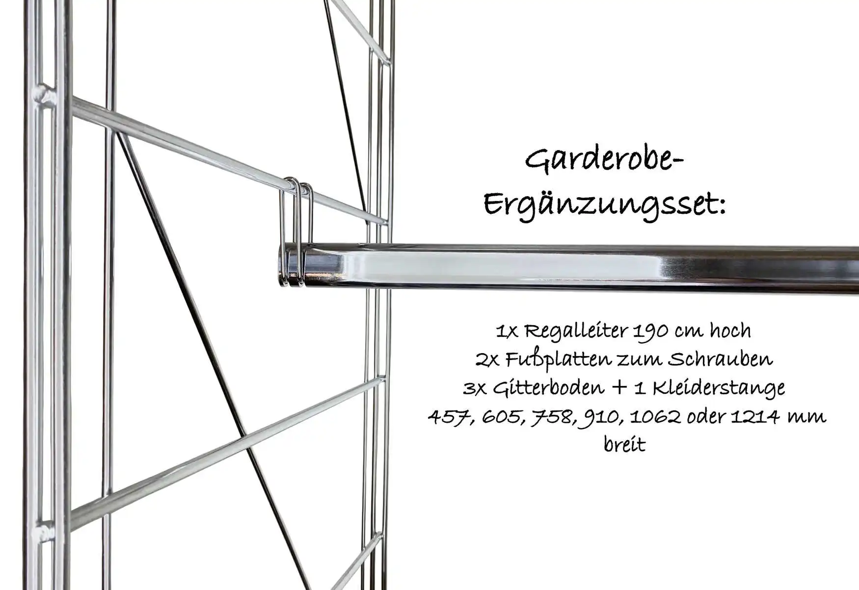700529, 700530, 700531, 700532, 700533, 700534 Ergänzungsset ETAGAIR Garderobe mit 3 Gitterböden 190 cm hoch