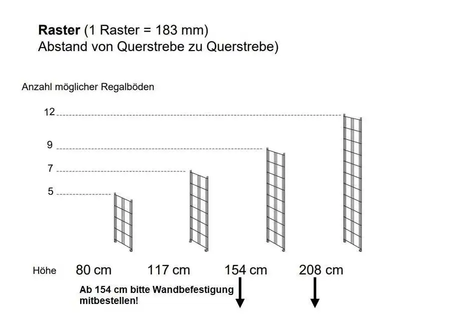 470100_470110_470120_470140_Regalseitenteil in 80 cm - 117 cm - 154 cm  oder 208 cm lieferbar