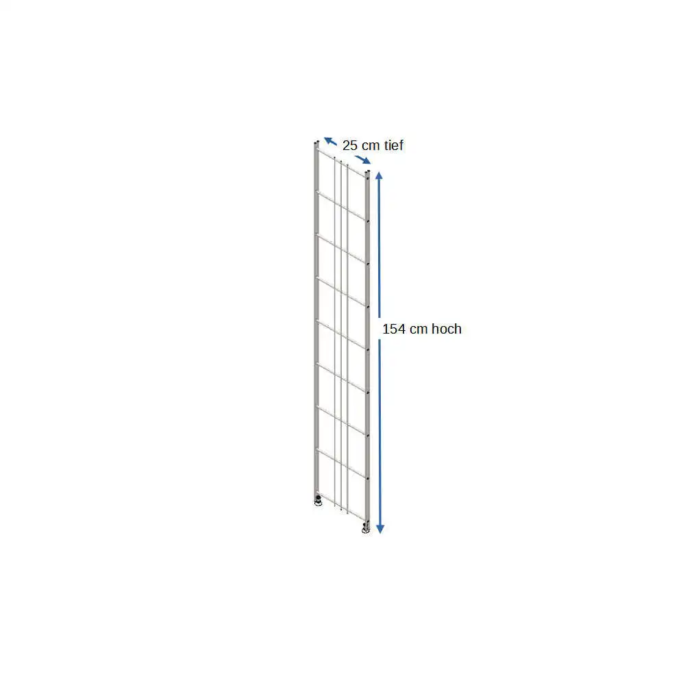 470120_Regalleitern Metall verchromt 154x25 cm (Höhe x Tiefe)