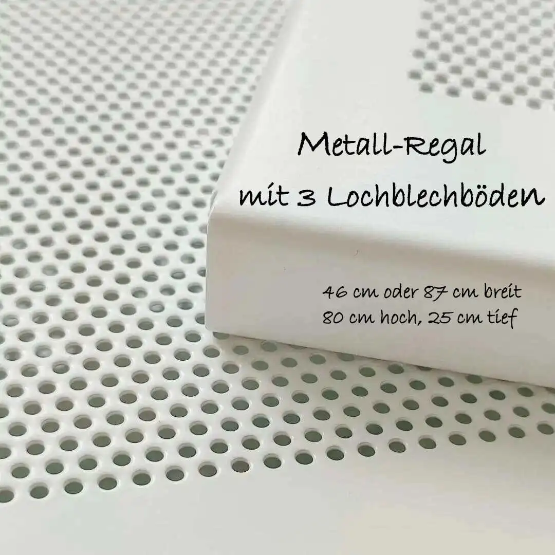 Regalset weiß beschichtet, extra schmal, 80 cm hoch 48 cm oder 87 cm breit, 25 cm tief