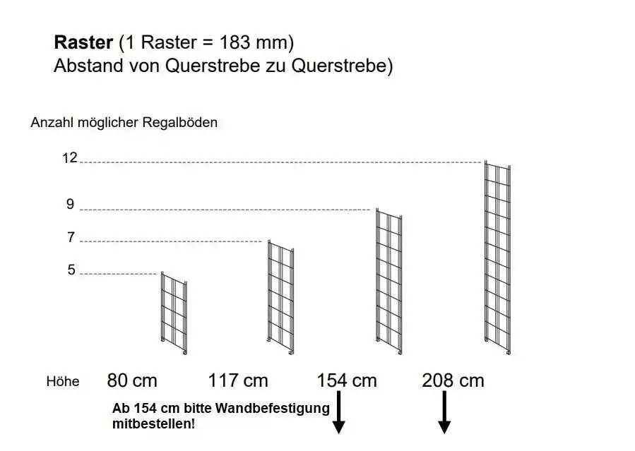 470100_470110_470120_470140_Regalseitenteil in 80 cm - 117 cm - 154 cm  oder 208 cm lieferbar