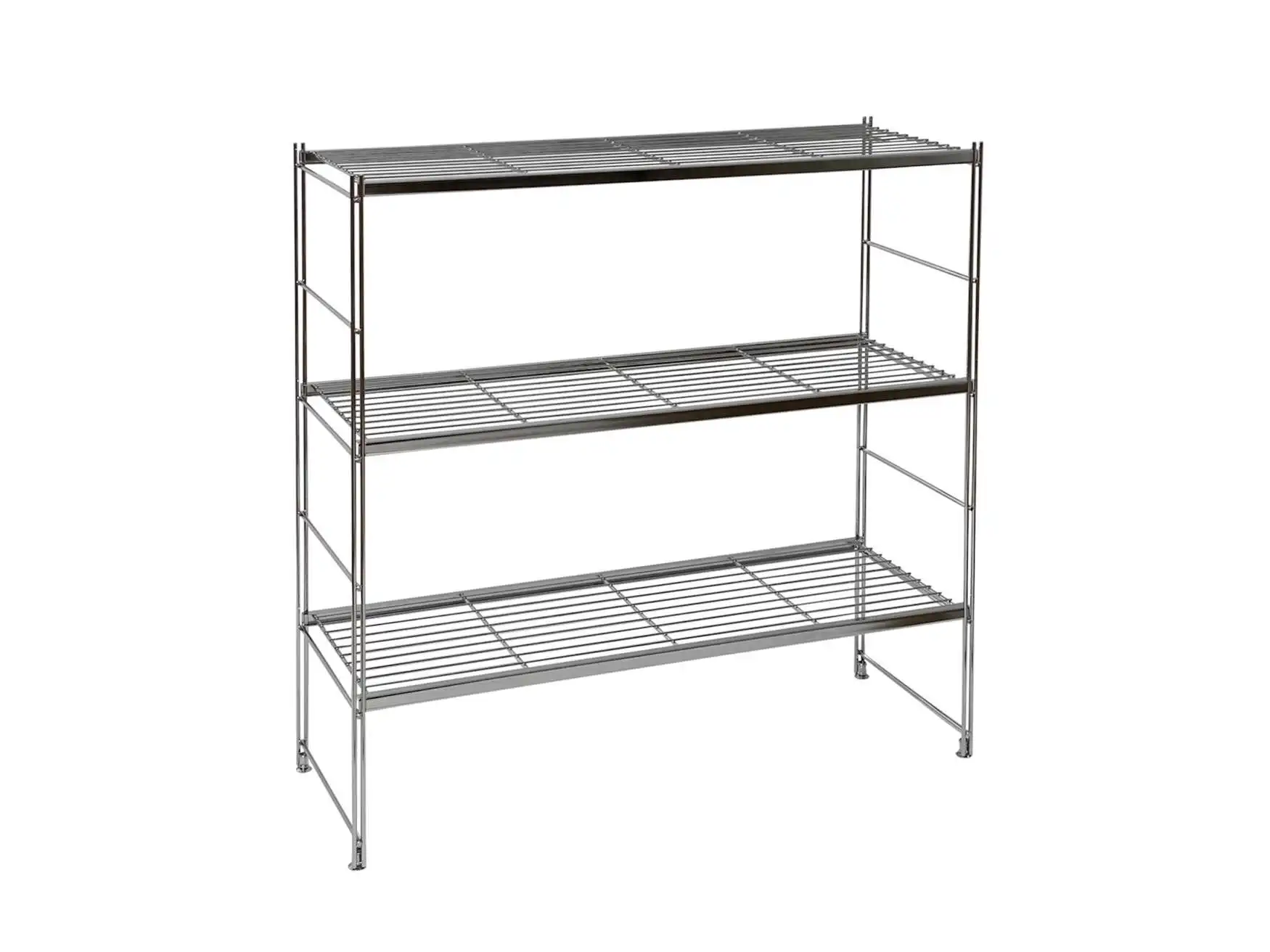 Metall Regal mit Gitterböden 95x97x33 Farbe: Chrom