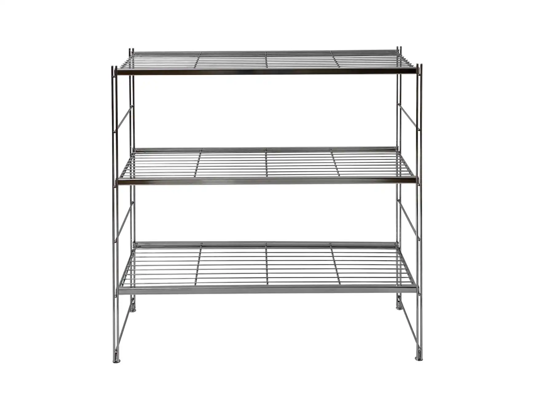 Metall Regal mit Gitterböden 95x97x33 Farbe: Chrom