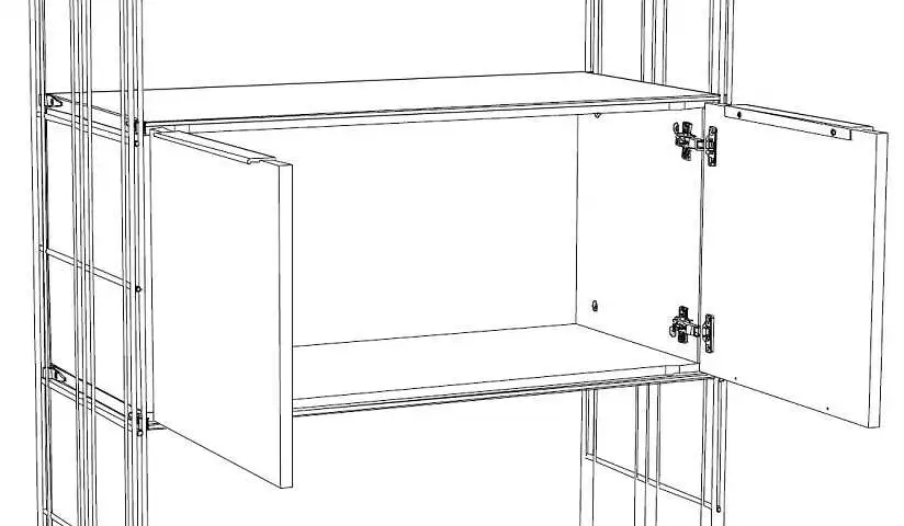 Regalkombination mit Türen-Element in weiß 190x87 cm (Höhe x Breite) - erweiterbar