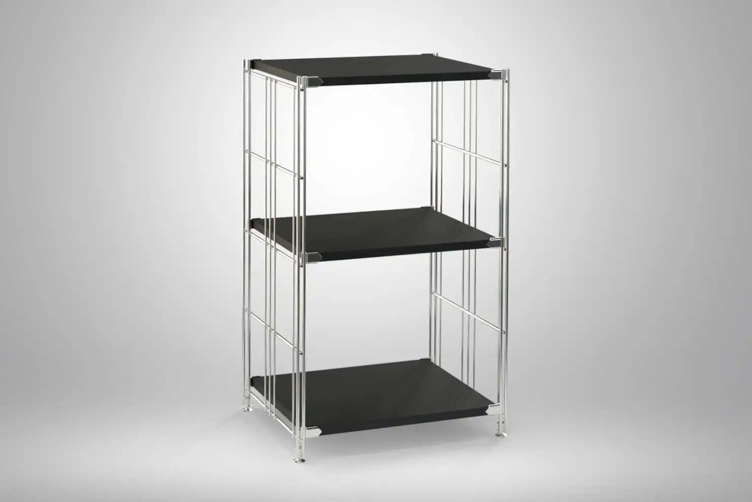 Art.Nr. 909211 BIII Regal 38T 80 cm hoch mit 3 Holzböden schwarz