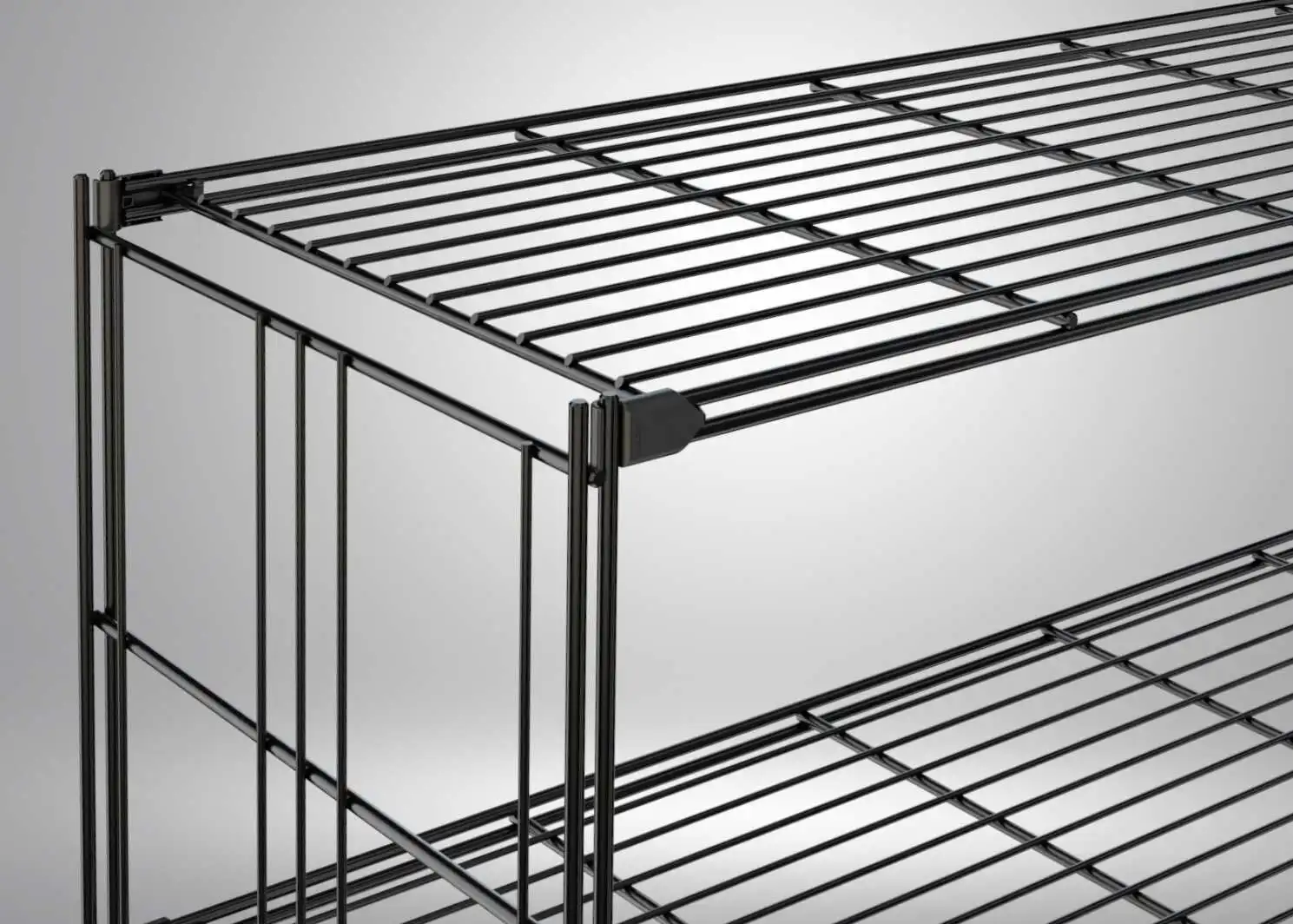 Erweiterungsset / Ergänzungsset bestehend aus 1x Regalleiter mit justierbaren Möbelfüßen, 3x Gitterböden mit Halterungen in 46 - 65 - 85 oder 104 cm Breite.