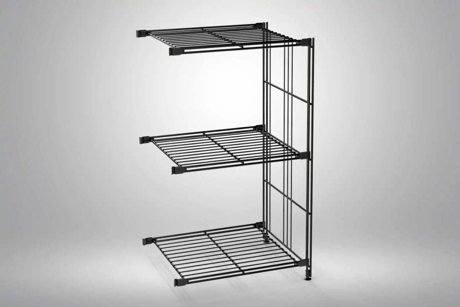 Ergänzungs-Regal Set für 80x46x38 mit schwarz lackierten Gitterböden und Leitern - modular erweiterbar