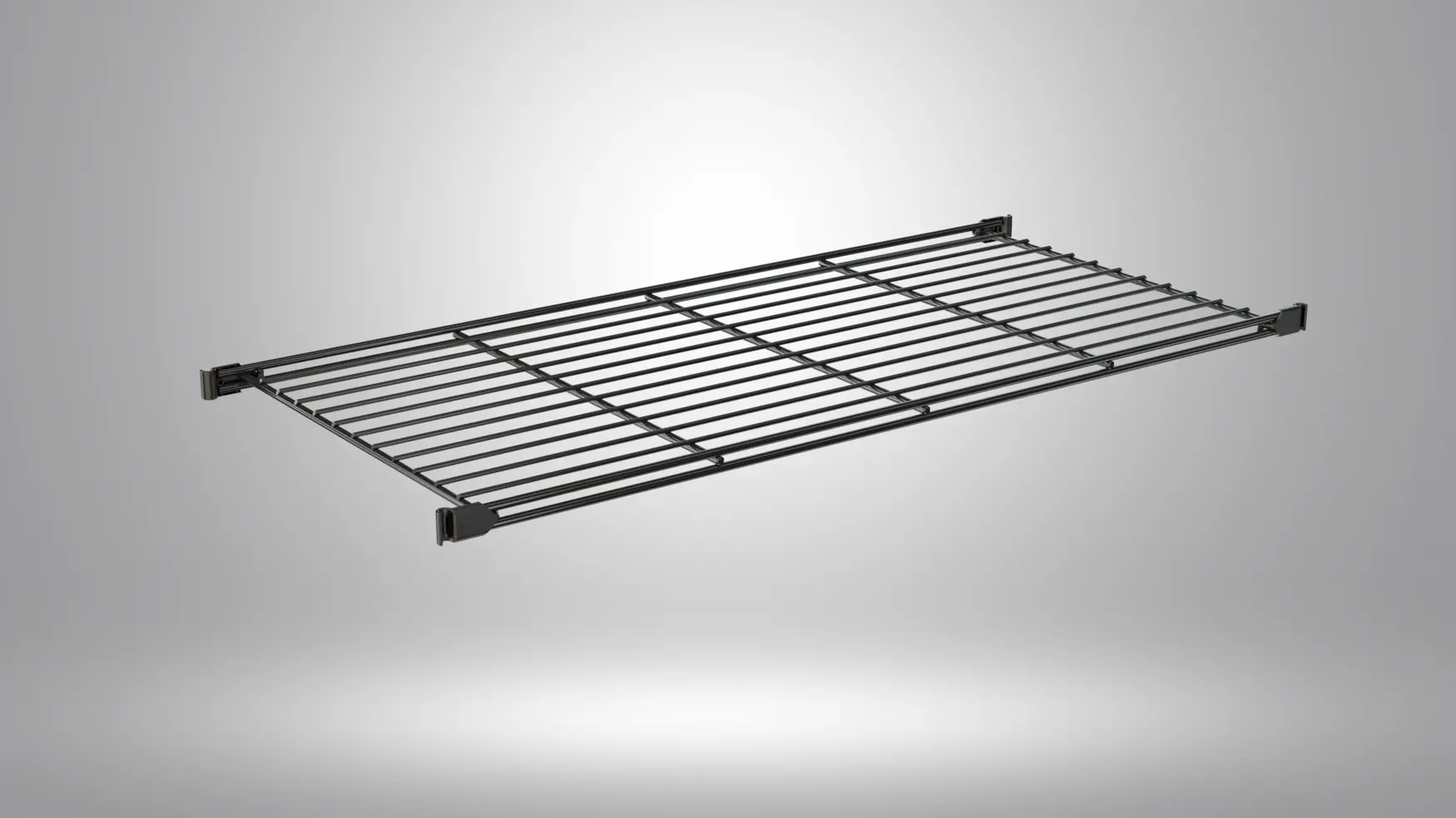 Gitterboden 85x38cm mit Halterungen / Beschläge in schwarz