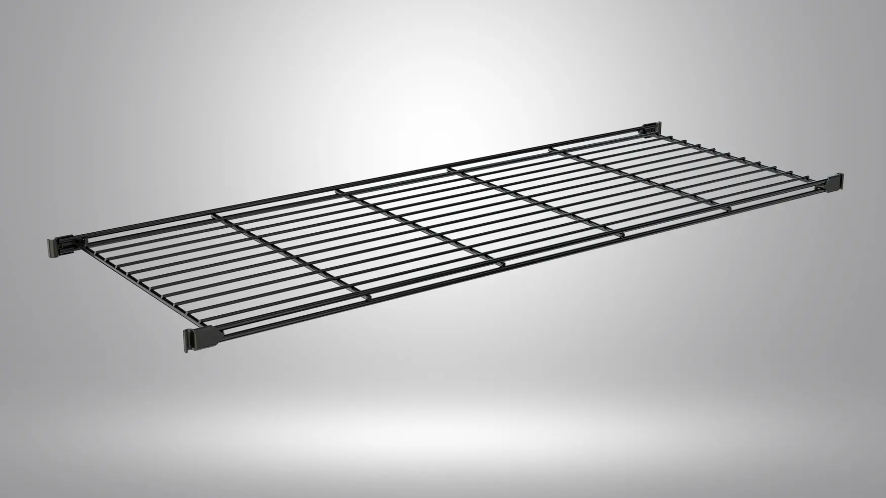 Gitterboden 104x38cm mit Halterungen / Beschläge in schwarz