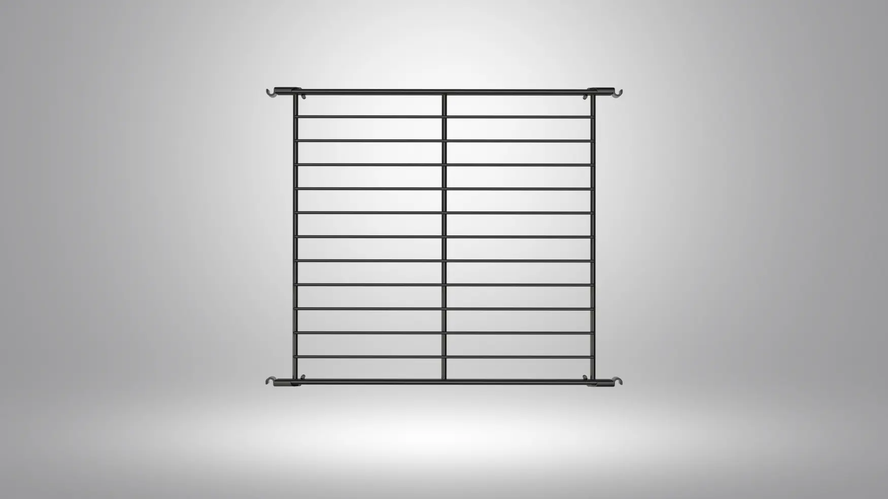 Gitterboden 46x38cm mit Halterungen / Beschläge in schwarz