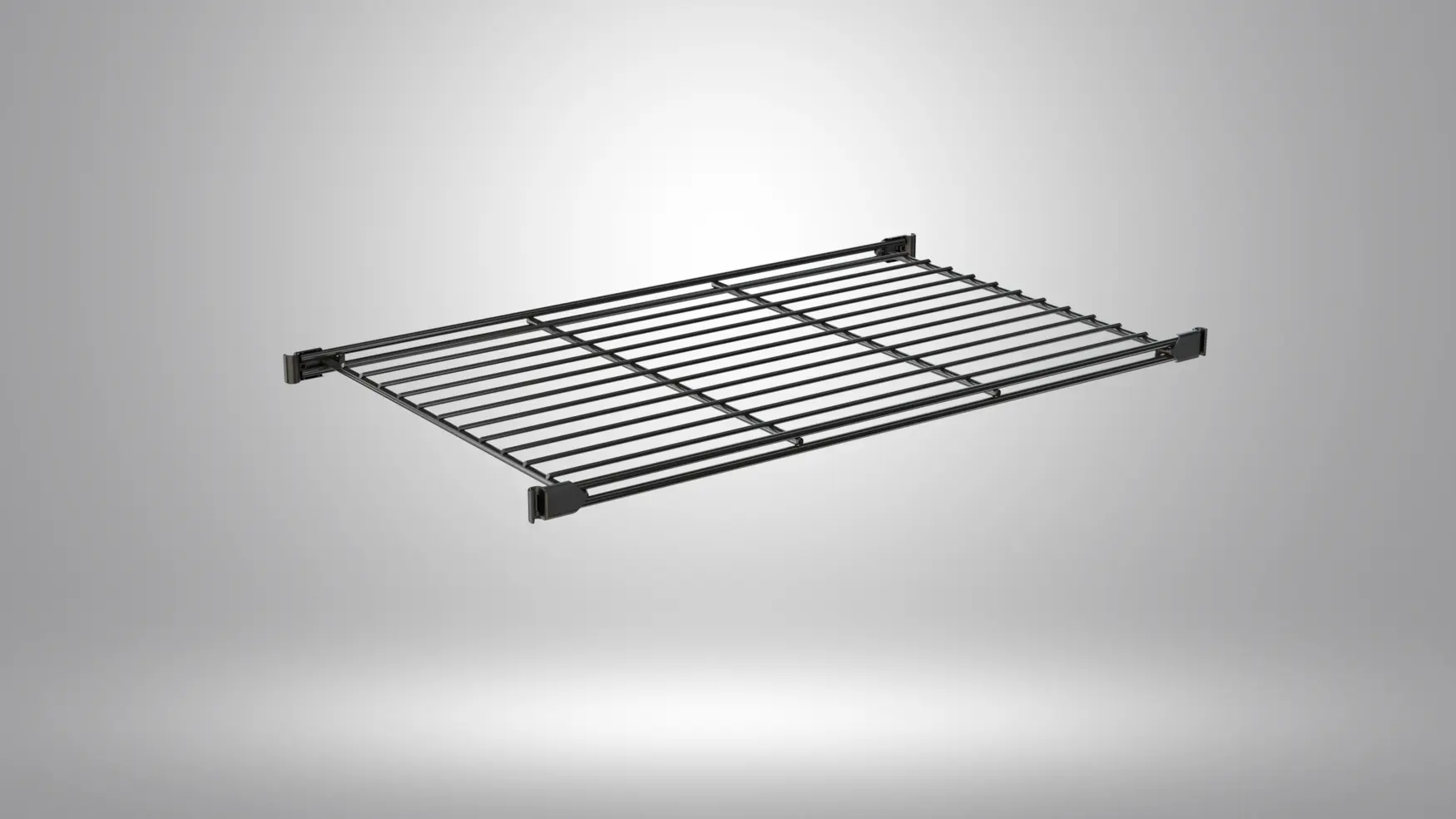 Gitterboden 65x38cm mit Halterungen / Beschläge in schwarz