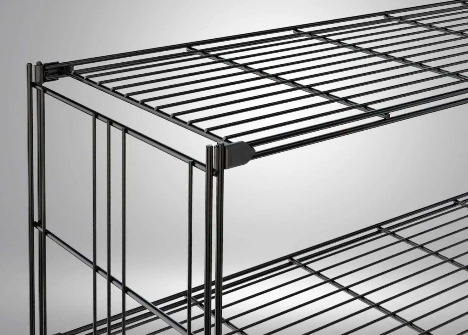 Erweiterungsset / Ergänzungsset bestehend aus 1x Regalleiter mit justierbaren Möbelfüßen, 6x Gitterböden mit Halterungen in 46 - 65 - 85 oder 104 cm Breite.