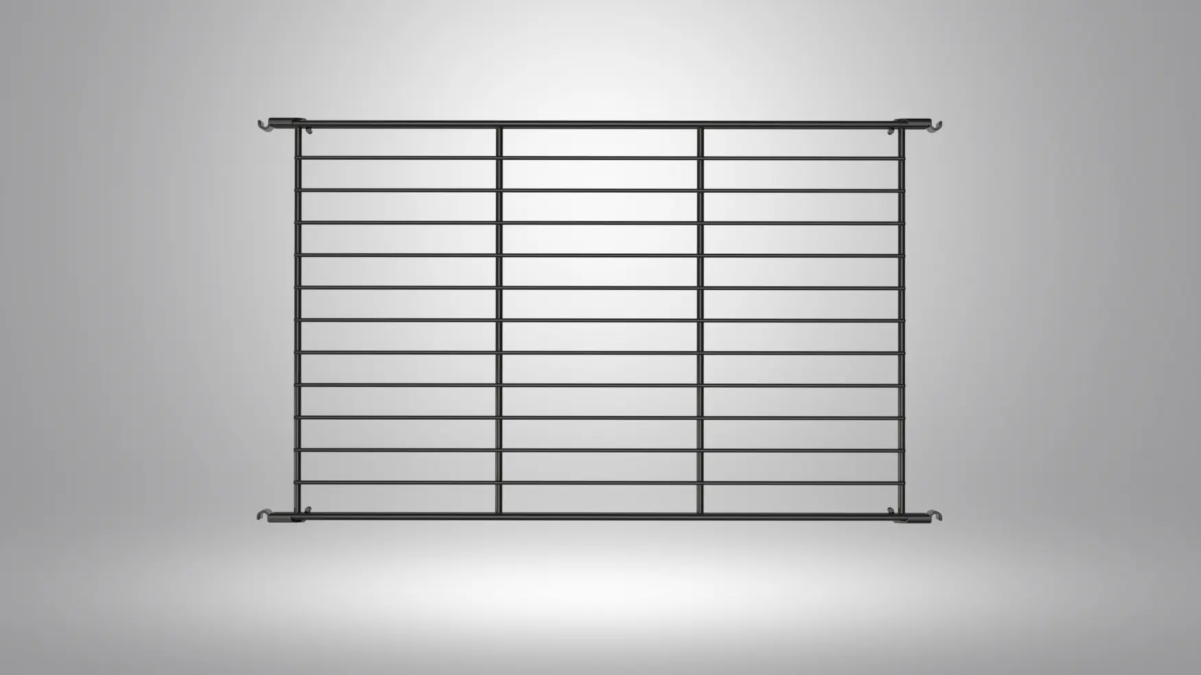 Gitterboden 65x38cm mit Halterungen / Beschläge in schwarz