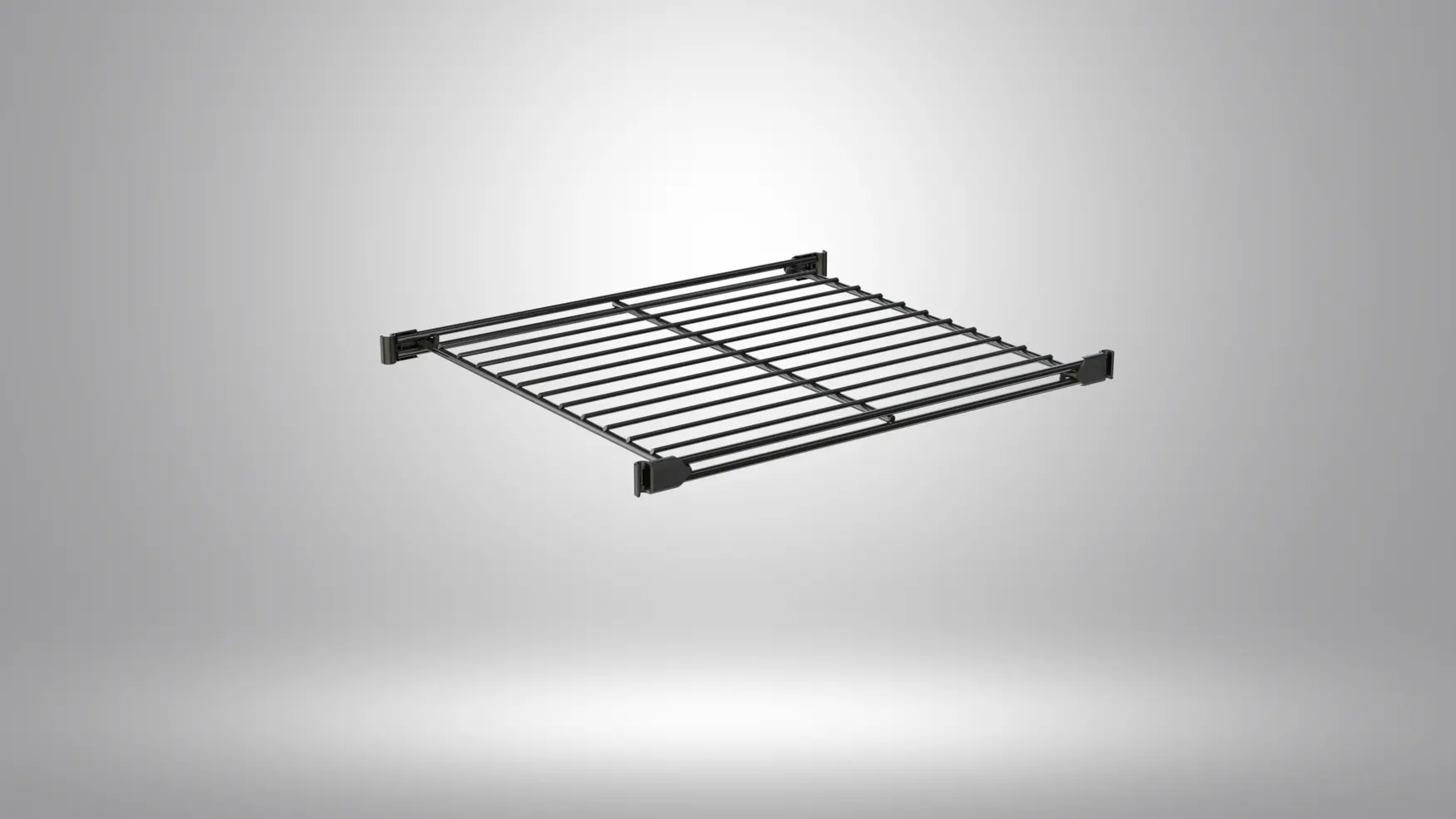 Gitterboden 46x38cm mit Halterungen / Beschläge in schwarz