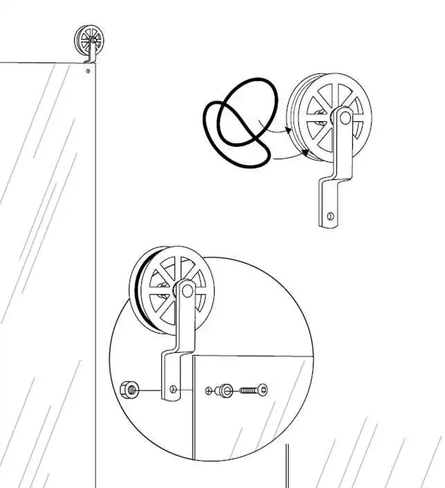Montage Rolle für Glasschiebetür