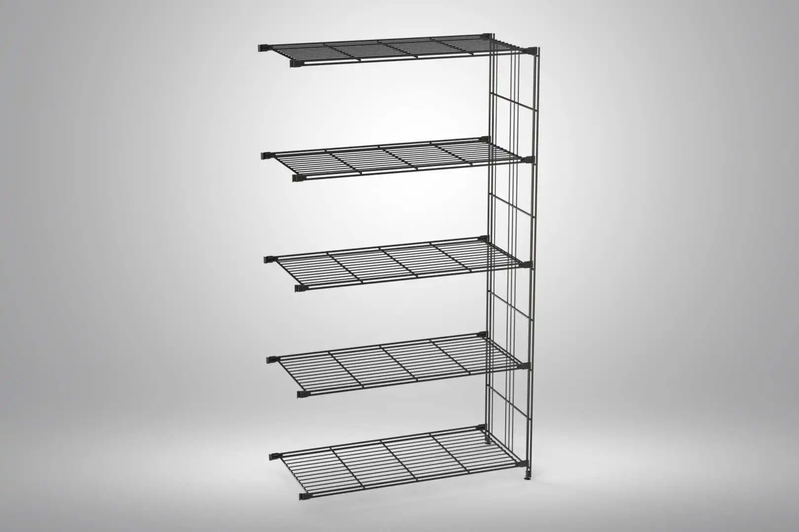 Ergänzungs-Regal Set für 154x85x38 mit schwarz lackierten Gitterböden und Leitern - modular erweiterbar