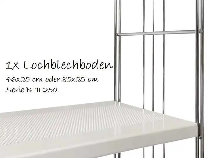 470305_470325 Lochblechboden weiß pulverbeschichtet 46x25 oder 80x25 cm Serie BIII250