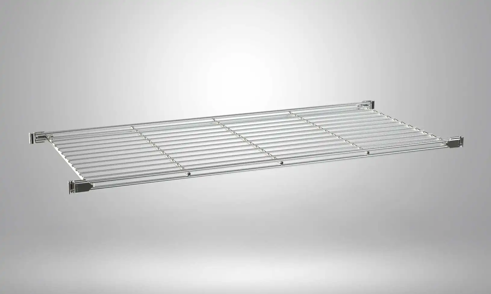 Unsere Gitterböden aus robustem, verchromtem Stahl bieten eine elegante und langlebige Lösung für vielseitige Regalsysteme. Die fein gearbeiteten Stahlstreben sorgen für maximale Stabilität und eine hohe Tragkraft, während die glänzende Chrom-Oberfläche das Regal in einem modernen Look erstrahlen lässt. Dank der präzisen Beschläge lassen sich die Gitterböden mühelos und sicher mit den Leitern oder Stützen des Regalsystems verbinden. Diese hochwertigen Verbindungsstücke garantieren eine einfache Montage und sorgen dafür, dass die Böden fest und stabil sitzen. Ideal für den Einsatz in Wohnräumen, Büros oder Aufbewahrungsräumen bietet dieses System eine anpassbare und stilvolle Lagerlösung für jede Umgebung. Hergestellt in Deutschland, steht es für Qualität und Langlebigkeit. BALTON