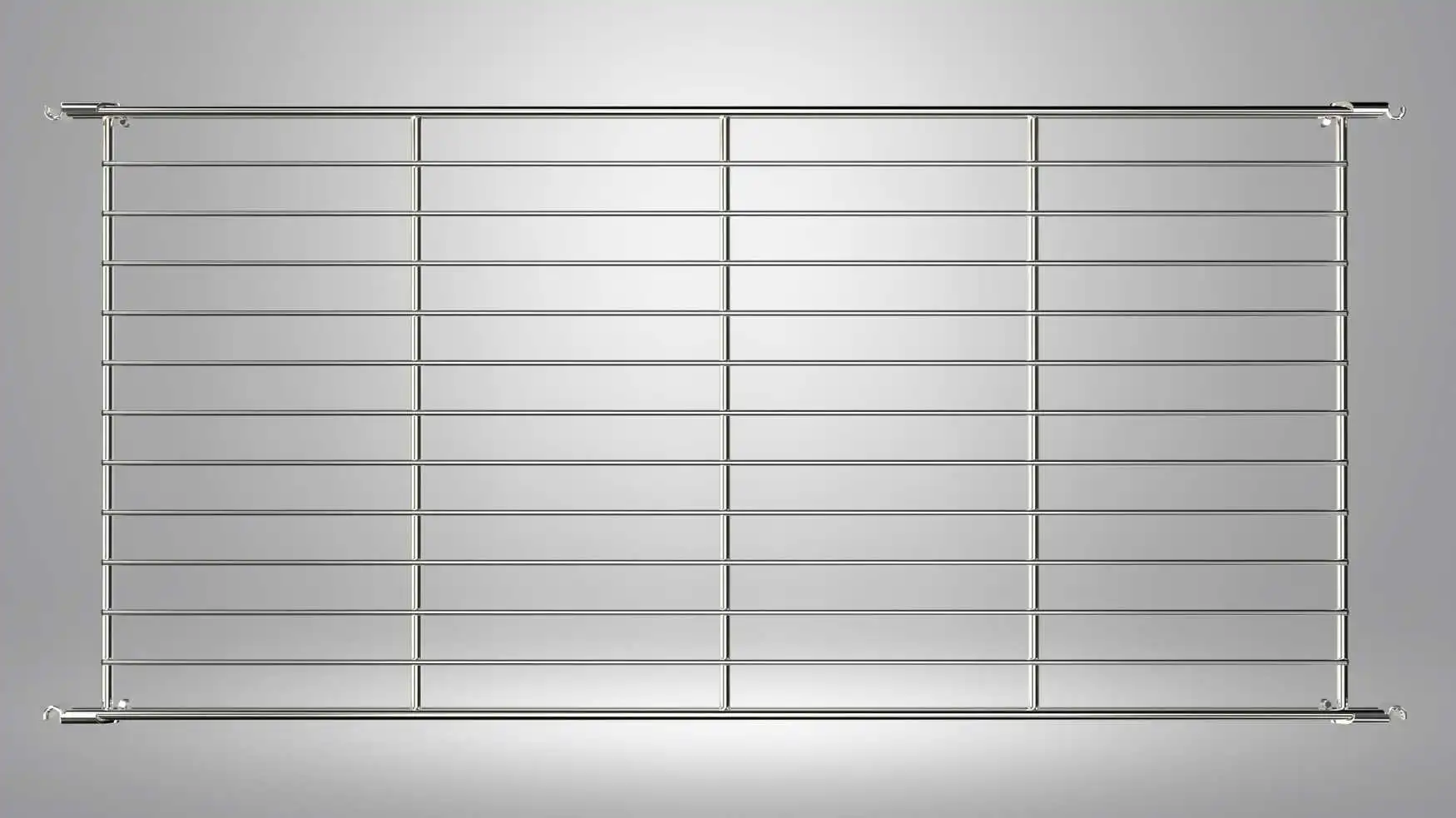 Unsere Gitterplatten aus strapazierfähigem, verchromtem Edelstahl bieten eine stilvolle und dauerhafte Lösung für vielfältige Regalsysteme. Die präzise gefertigten Stahlstreben gewährleisten maximale Stabilität und eine hohe Tragfähigkeit, während die glänzende Chromoberfläche dem Regal einen modernen und ansprechenden Look verleiht. Dank der hochwertigen Verbindungsstücke lassen sich die Gitterplatten problemlos und sicher mit den Stützen oder Leitern des Regalsystems verbinden. Diese erstklassigen Montageelemente sorgen für eine mühelose Installation und garantieren, dass die Platten fest und stabil sitzen. Ideal für den Einsatz in Wohnbereichen, Büros oder Lagerstätten bietet dieses System eine flexible und elegante Aufbewahrungslösung für jede Umgebung. Hergestellt in Deutschland, steht es für Qualität und Langlebigkeit. BALTON