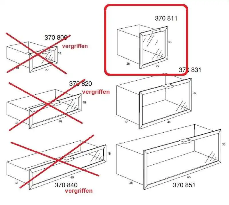 370811 Metallschublade 27 cm (Breite) x 37 cm (Höhe) x 38 cm Tiefe - BIII 380