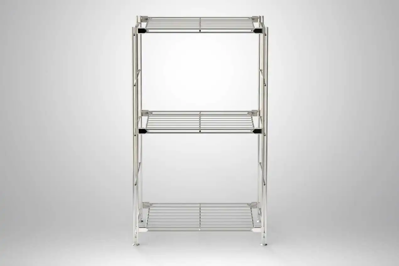 Art.Nr. 906201 - Regal 80 x 48 x 38 cm (Höhe x Breite x Tiefe) Metall verchromt