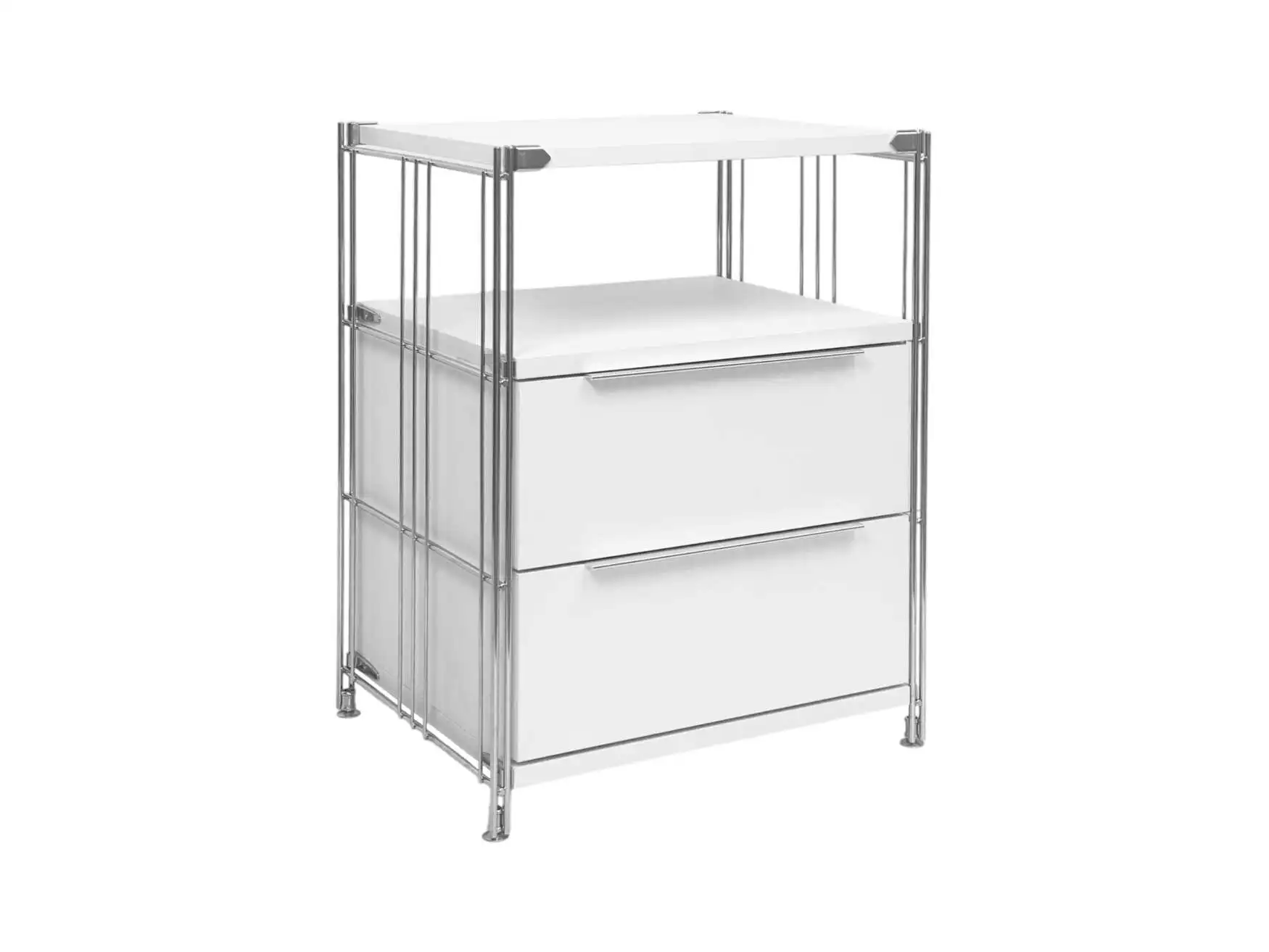 909890 Regalkombination mit Doppel-Schublade und Ablageboden in weiß - 62x46x38 cm (HxBxT) Serie BIII 380