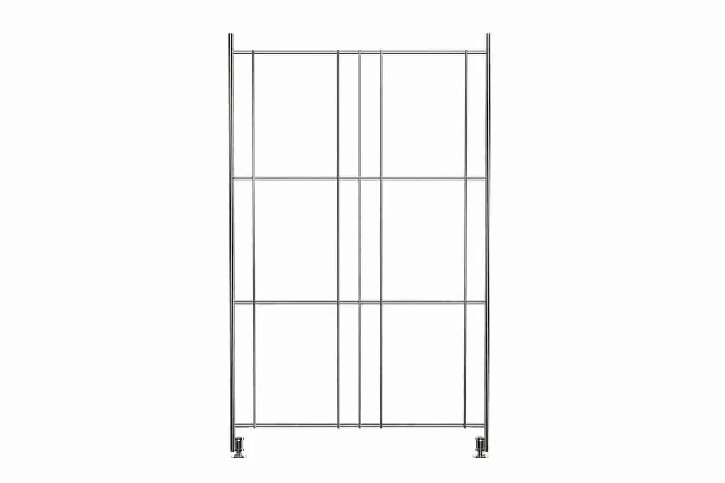 370060 Regal-Seitenteil aus Metall verchromt 62 cm (Höhe x Tiefe) Serie BIII 380