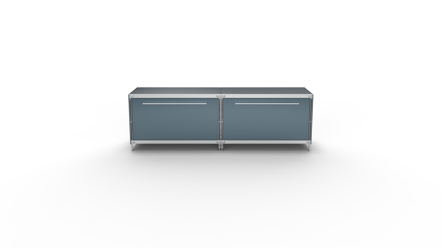 KUBUS Lowboard Metall anthrazit mit 2 großen Schubladen 157 cm breit