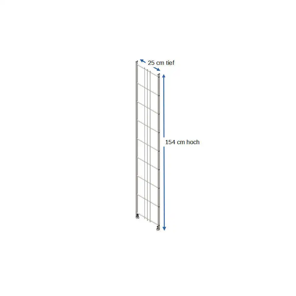 470120 Regalleiter BIII 250 154 cm hoch 25 cm breit Metall verchromt