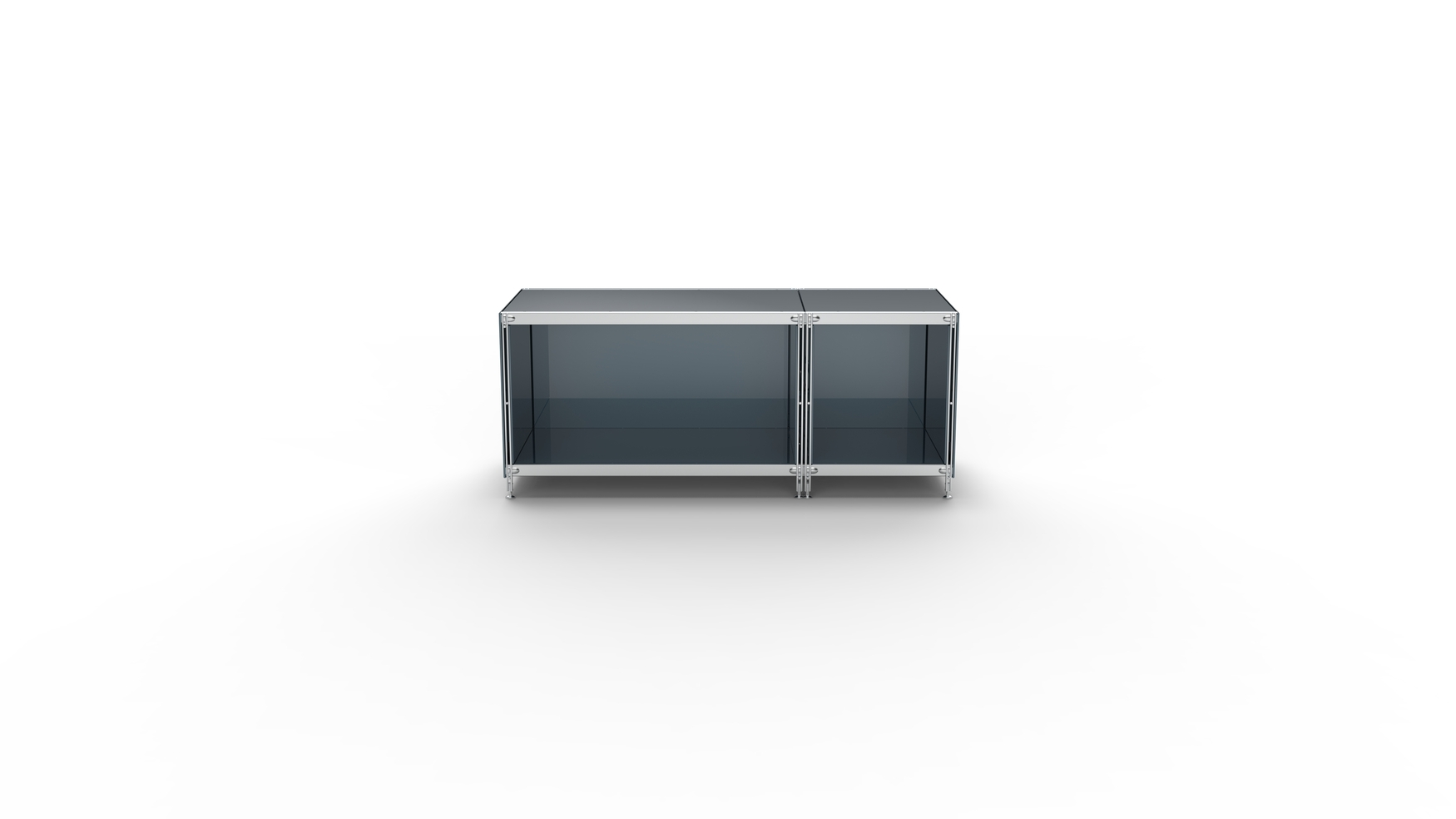 KUBUS Lowboard Metall anthrazit mit 2 offenen Fächern 118 cm breit