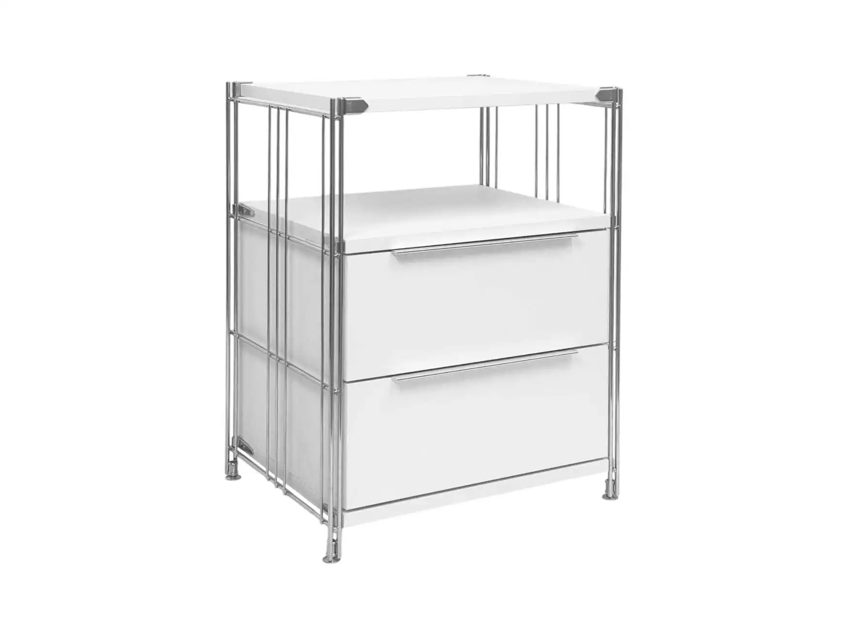 Art. Nr. 18095 - Holzkorpus mit 2 Schubladen zum Einbauen in BIII 380 Regal-Seitenteile in strahlendem weiß verschiedene Breiten