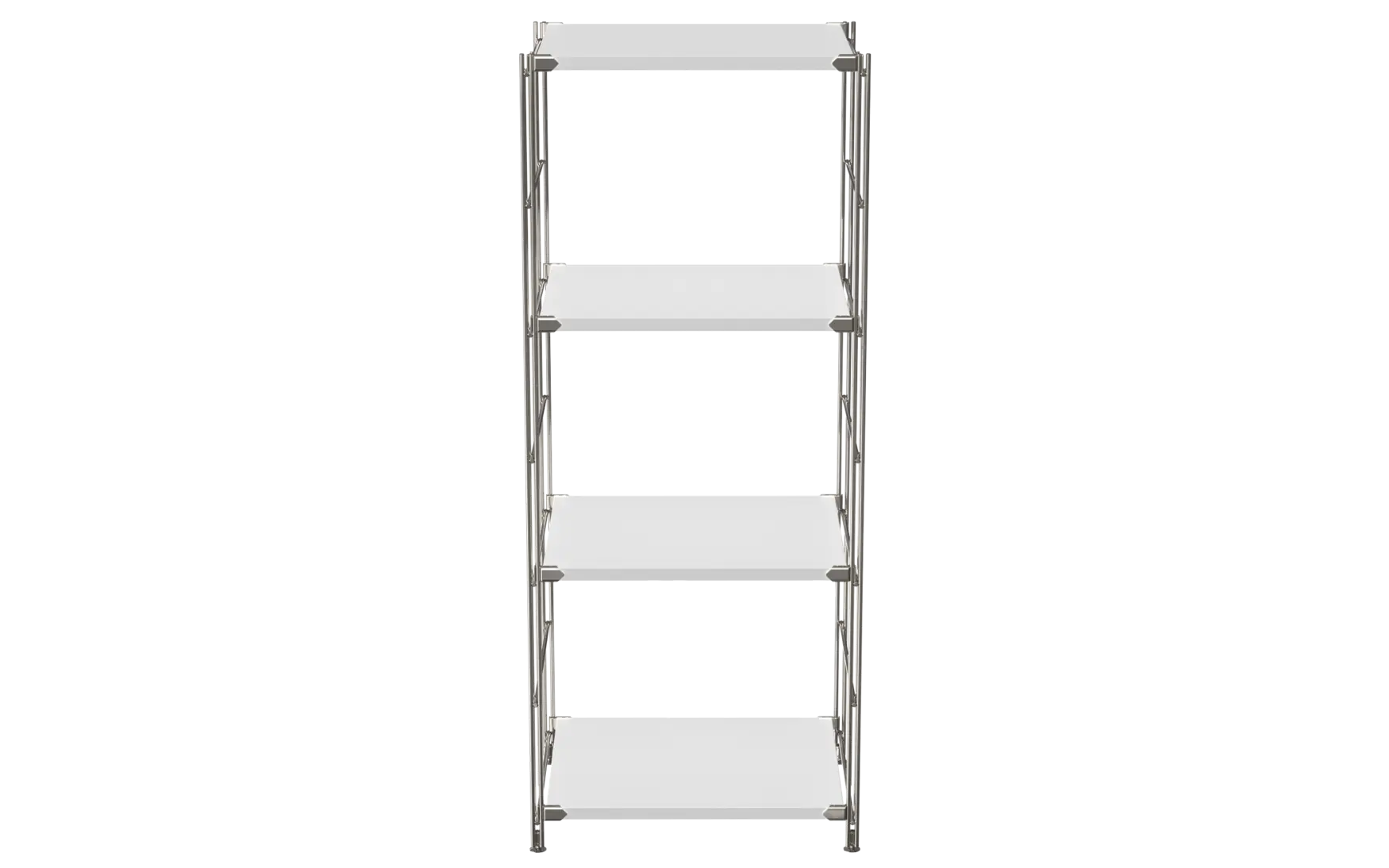 BIII Regal 117 x 46 x 38 cm mit 4 weißen Holzböden – Art.-Nr. 909401 Das geräumige BIII Regal mit den Maßen 117 cm Höhe, 46 cm Breite und 38 cm Tiefe besticht durch sein minimalistisches und funktionales Design. Ausgestattet mit vier weißen Holzböden bietet es großzügigen Stauraum und vielseitige Ablageflächen für Bücher, Dekoration oder Bürobedarf. Die Regalleitern bestehen aus verchromtem Stahl mit glänzender Oberfläche, die für Stabilität sorgt und dem Regal einen modernen Look verleiht.