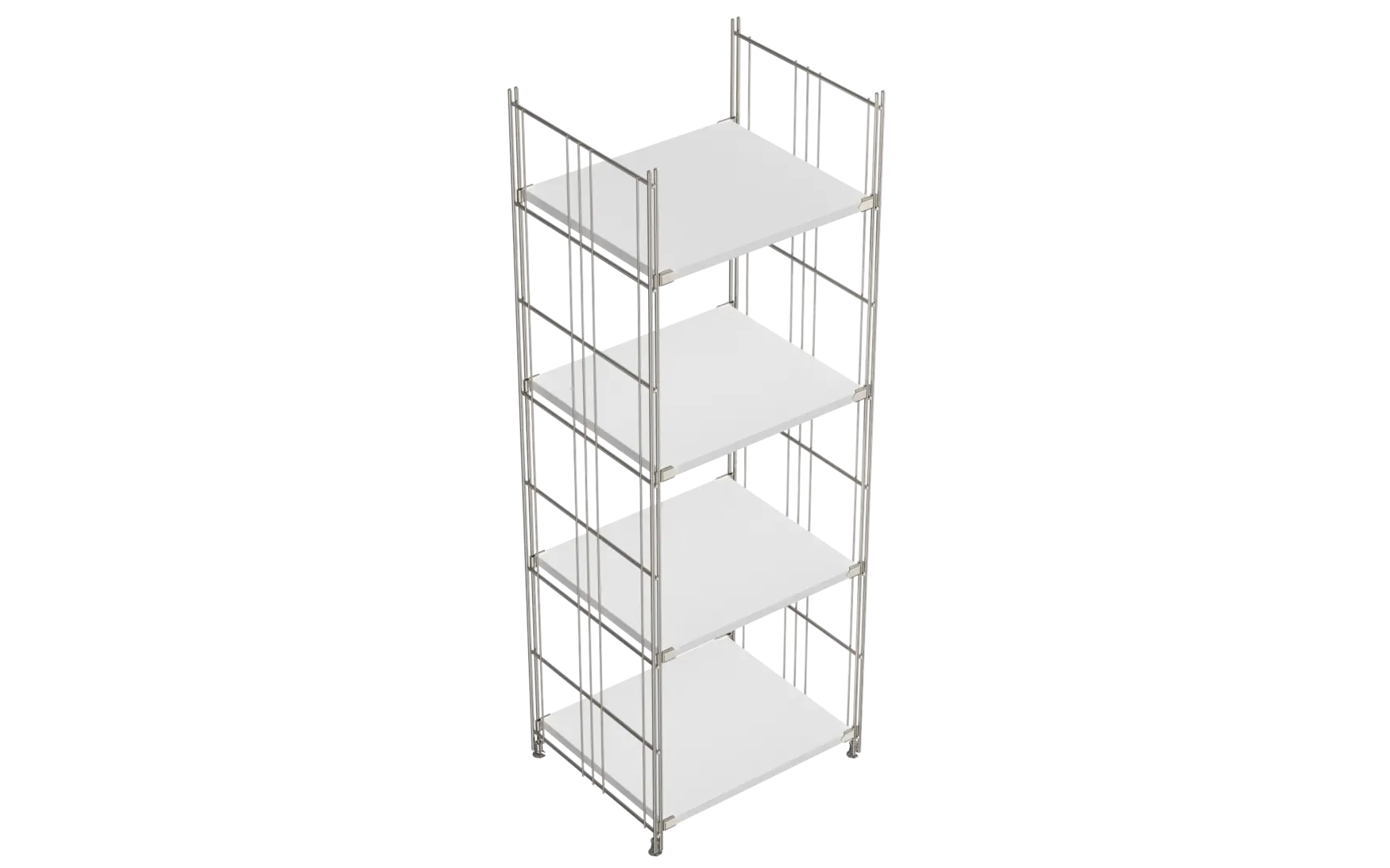 BIII Regal 135 x 46 x 38 cm mit 4 weißen Holzböden – Art.-Nr. 909501  Das geräumige BIII Regal mit den Maßen 135 cm Höhe, 46 cm Breite und 38 cm Tiefe besticht durch sein minimalistisches und funktionales Design. Ausgestattet mit vier weißen Holzböden bietet es viel Platz für Bücher, Deko oder Bürobedarf. Die Regalleitern bestehen aus verchromtem Stahl mit glänzender Oberfläche und sorgen für Stabilität sowie einen modernen Look.  Ideal geeignet für Wohnzimmer, Büro oder Flur, verbindet dieses Regal zeitlose Eleganz mit praktischer Funktionalität. Durch das modulare BALTON-System lässt es sich flexibel mit weiteren Regalelementen erweitern und an individuelle Bedürfnisse anpassen.