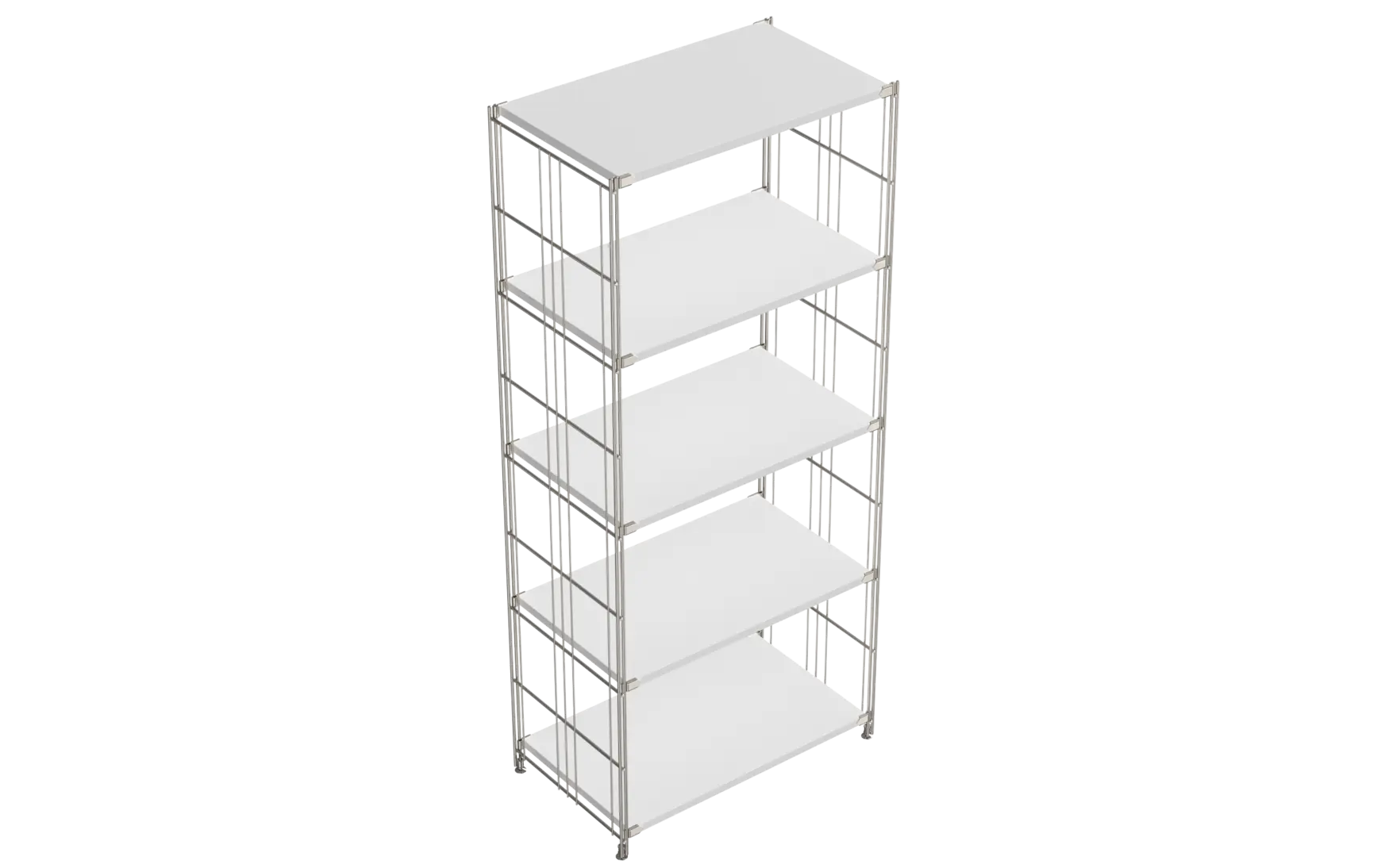 BIII Regal 154 x 65 x 38 cm mit 5 weißen Holzböden – Art.-Nr. 909602 Das geräumige BIII Regal mit den Maßen 154 cm Höhe, 65 cm Breite und 38 cm Tiefe besticht durch sein minimalistisches und zugleich funktionales Design. Ausgestattet mit fünf weißen Holzböden bietet es großzügige Ablageflächen für Bücher, Dekorationen oder Büroutensilien. Die Regalleitern bestehen aus verchromtem Stahl mit glänzender Oberfläche, die dem Möbelstück Stabilität verleiht und einen modernen, zeitlosen Look schafft.