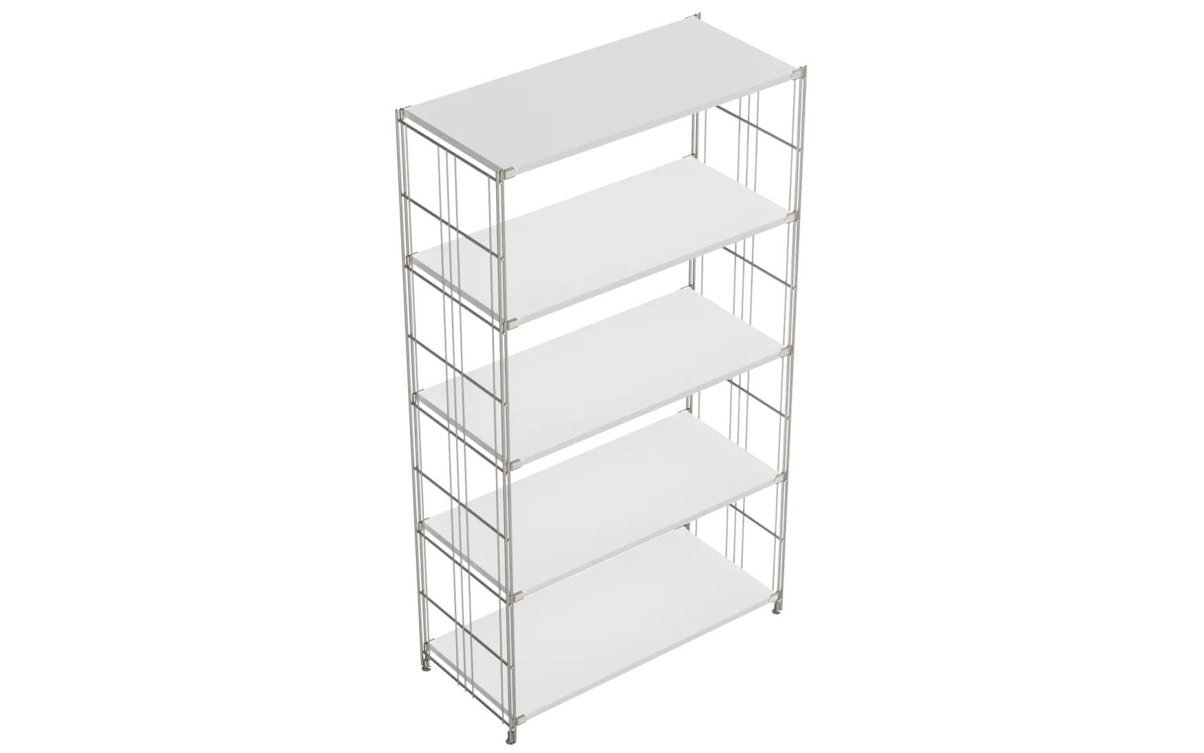 BIII Regal 154 x 85 x 38 cm mit 5 weißen Holzböden – Art.-Nr. 909603 Das geräumige BIII Regal mit den Maßen 154 cm Höhe, 85 cm Breite und 38 cm Tiefe besticht durch sein minimalistisches und zugleich funktionales Design. Ausgestattet mit fünf weißen Holzböden bietet es viel Platz für Bücher, Dekorationen oder Büroaccessoires. Die seitlichen Regalleitern bestehen aus verchromtem Stahl mit glänzender Oberfläche und garantieren eine hohe Stabilität sowie einen modernen Look.