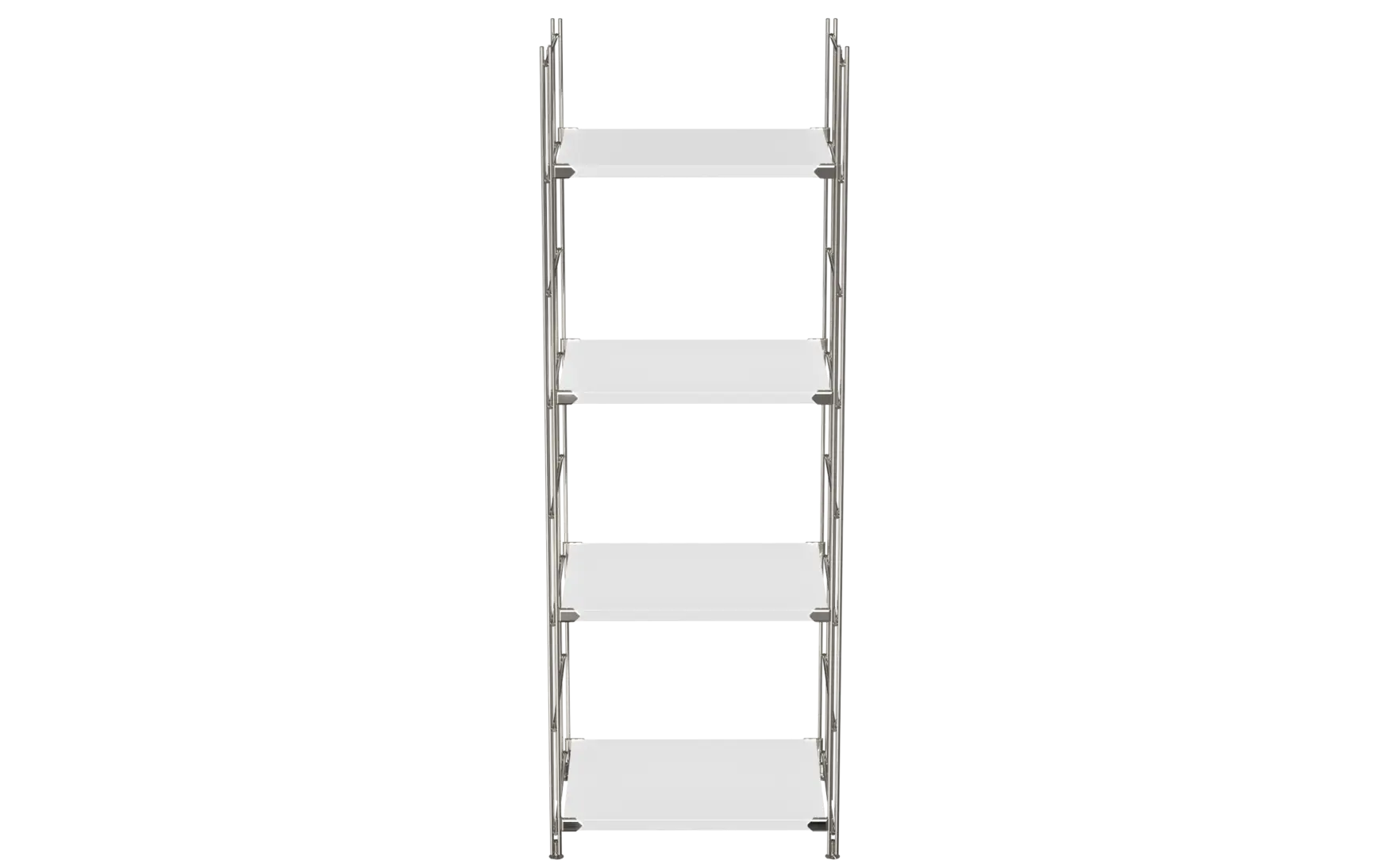 BIII Regal 135 x 46 x 38 cm mit 4 weißen Holzböden – Art.-Nr. 909501  Das geräumige BIII Regal mit den Maßen 135 cm Höhe, 46 cm Breite und 38 cm Tiefe besticht durch sein minimalistisches und funktionales Design. Ausgestattet mit vier weißen Holzböden bietet es viel Platz für Bücher, Deko oder Bürobedarf. Die Regalleitern bestehen aus verchromtem Stahl mit glänzender Oberfläche und sorgen für Stabilität sowie einen modernen Look.  Ideal geeignet für Wohnzimmer, Büro oder Flur, verbindet dieses Regal zeitlose Eleganz mit praktischer Funktionalität. Durch das modulare BALTON-System lässt es sich flexibel mit weiteren Regalelementen erweitern und an individuelle Bedürfnisse anpassen.