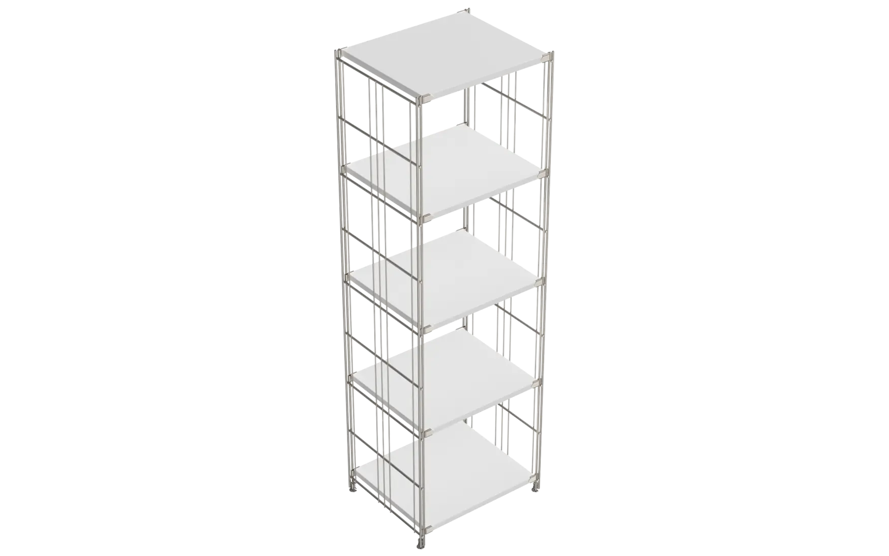 BIII Regal 154 x 46 x 38 cm mit 5 weißen Holzböden – Art.-Nr. 909601 Das großzügige BIII Regal mit den Maßen 154 cm Höhe, 46 cm Breite und 38 cm Tiefe besticht durch sein klares, funktionales und minimalistisches Design. Ausgestattet mit fünf weißen Holzböden bietet es viel Platz für Bücher, Deko, Ordner oder andere Aufbewahrungsgegenstände. Die seitlichen Regalleitern sind aus verchromtem Stahl mit glänzender Oberfläche gefertigt, was dem Regal nicht nur Stabilität verleiht, sondern auch einen modernen und zeitlosen Look schafft. Ideal für Wohnzimmer, Büro oder Flur, lässt sich das BIII Regal dank seines flexiblen BALTON-Systems perfekt mit weiteren Modulen kombinieren oder als einzelnes Statement-Stück nutzen.