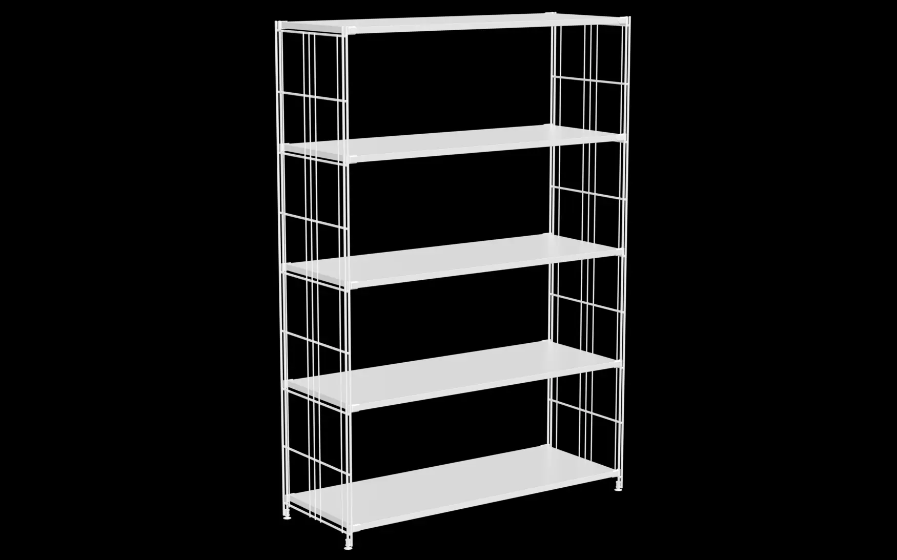 BIII Regal 154 x 106 x 38 cm mit 5 weißen Holzböden – Art.-Nr. 909618  Das großzügige BIII Regal mit den Maßen 154 cm Höhe, 106 cm Breite und 38 cm Tiefe bietet viel Platz und überzeugt durch seine klare, funktionale Formensprache. Ausgestattet mit fünf weißen Holzböden eignet es sich ideal zur Aufbewahrung von Büchern, Akten, Deko oder Küchenutensilien – sowohl im Wohnbereich als auch im Büro oder im Atelier.  Die seitlichen Regalleitern bestehen aus stabilem Stahl mit weiß glänzender Pulverbeschichtung. Sie sorgen nicht nur für Stabilität, sondern auch für einen modernen, hellen Look. Das offene Design wirkt leicht und luftig, trotz der großzügigen Abmessungen.  Dank seiner Breite von 106 cm ist dieses Regal ideal als Wandregal, Sideboard oder offenes Stauraummöbel. Es lässt sich durch das modulare BALTON-System flexibel erweitern und individuell anpassen.