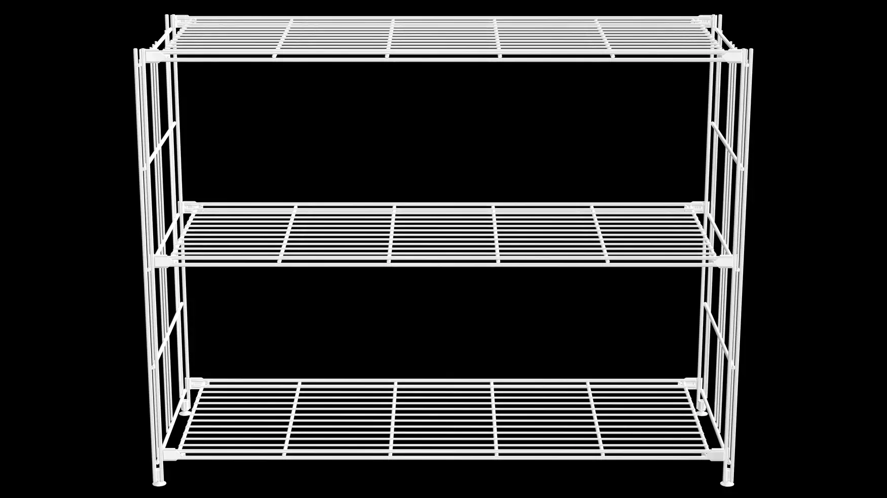 BIII Regal 80 x 106 x 38 cm mit 3 weißen Gitterböden – Art.-Nr. 906220 Das extra breite BIII Regal mit den Maßen 80 cm Höhe, 106 cm Breite und 38 cm Tiefe punktet mit seinem klaren, luftigen Design und viel Stauraum. Drei weiße Gitterböden bieten großzügige Ablageflächen für Bücher, Dekoration oder Arbeitsmaterialien. Die stabilen Regalleitern aus weiß beschichtetem Stahl mit glänzender Oberfläche sorgen für zuverlässigen Halt und eine moderne, minimalistische Optik – perfekt für stilvolle Wohn- oder Arbeitsbereiche.