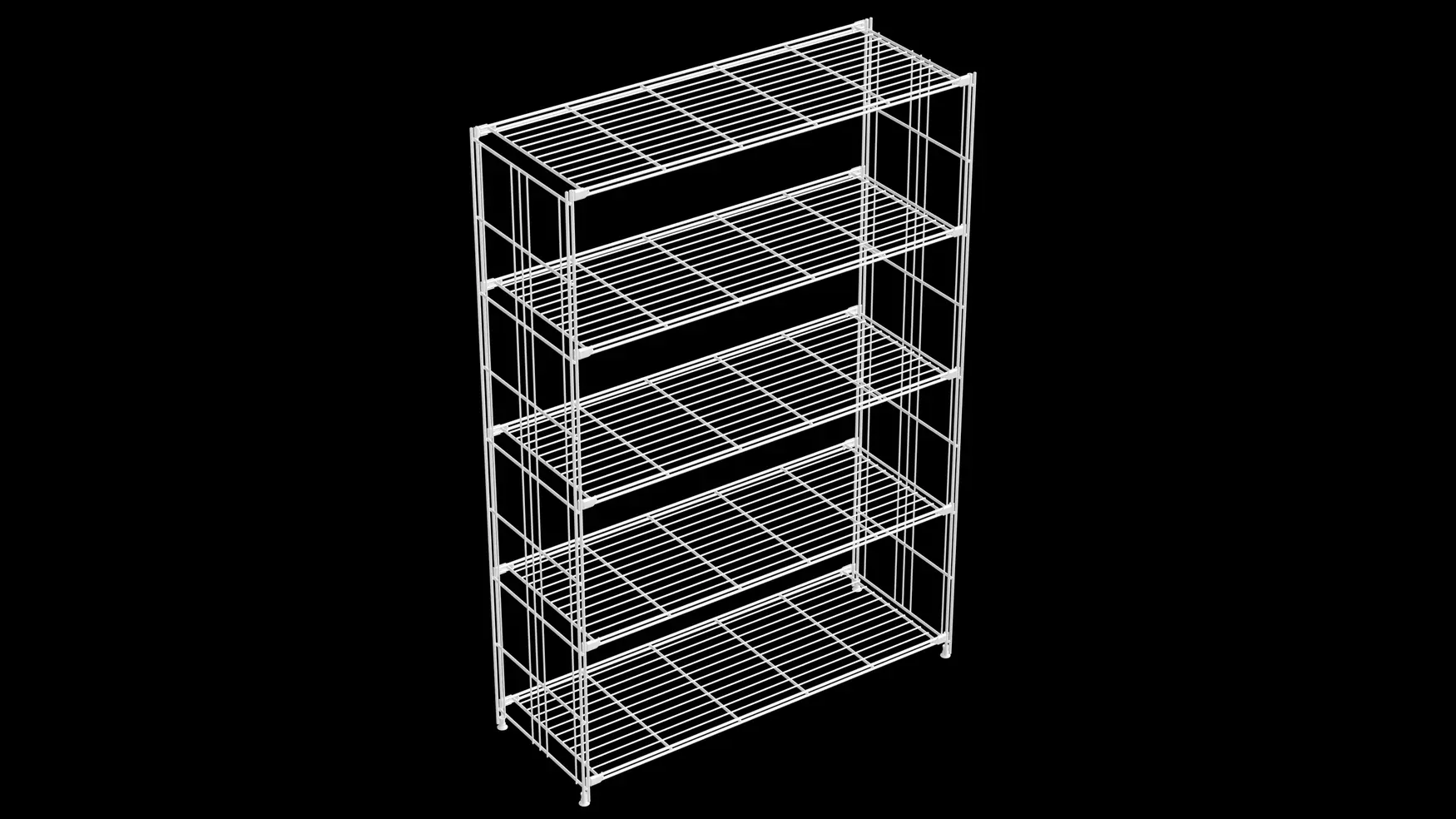 Modernes Regal in Weiß mit 5 Gitterböden – 154 x 106 x 38 cm | Art.-Nr. 906620 Das BIII Regal in Weiß vereint modernes Design mit praktischer Funktionalität – ideal für Wohnzimmer, Büro oder Arbeitszimmer. Mit seinen großzügigen Maßen von 154 cm Höhe, 106 cm Breite und 38 cm Tiefe bietet es reichlich Platz für Bücher, Dekoartikel, Pflanzen oder Bürobedarf. Die fünf weißen Gitterböden schaffen eine luftige Optik und ermöglichen eine flexible Nutzung der Ablageflächen.  Die stabilen Seitenleitern bestehen aus pulverbeschichtetem Stahl in glänzendem Weiß und sorgen nicht nur für eine hohe Standfestigkeit, sondern setzen auch stilvolle Akzente im Raum. Durch das offene, modulare Design lässt sich das Regal bei Bedarf erweitern und perfekt an unterschiedliche Raumkonzepte anpassen.  Ob als Bücherregal, Raumteiler oder stylische Aufbewahrungslösung – dieses weiße Regal mit Gitterböden ist ein echtes Multitalent für modernes Wohnen.