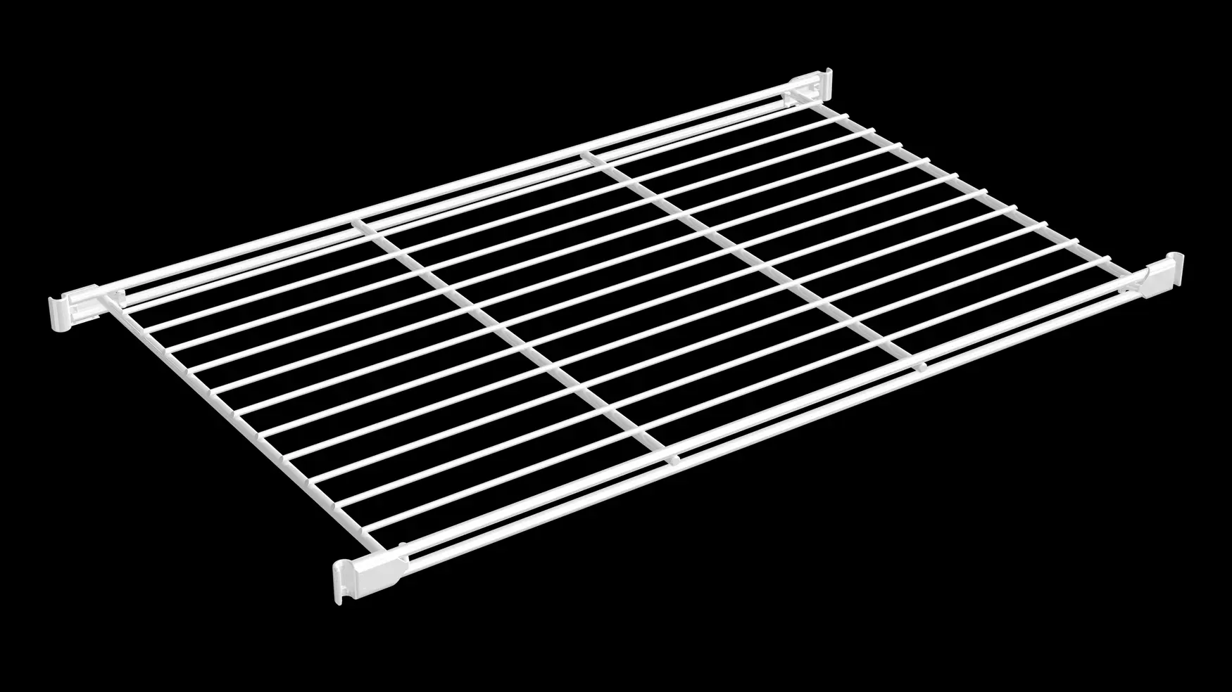 Weißer Gitterboden mit Halterungen – 65 x 38 cm Art.-Nr. 270215 Praktisch, stabil, erweiterbar: Der weiß pulverbeschichtete Gitterboden mit Halterungen ergänzt das BIII Regalsystem um eine flexible Ablagefläche. Ideal für Bücher, Deko oder Büroartikel – schnell montiert und belastbar.