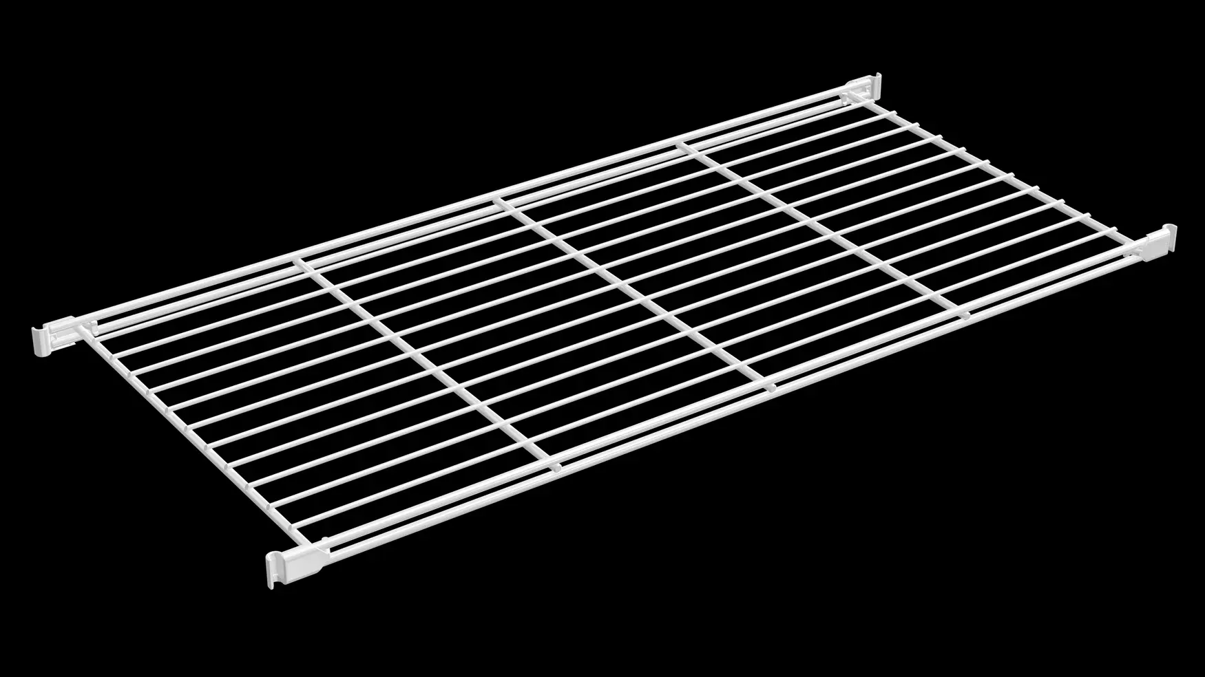 Weißer Gitterboden mit Halterungen – 85 x 38 cm Art.-Nr. 270225 Robust, flexibel, modern: Der Gitterboden mit Halterungen in Weiß (pulverbeschichtet) erweitert das BIII Regalsystem um eine breite Ablagefläche. Ideal für große Bücher, Deko oder Arbeitsmaterial – einfach montiert und vielseitig einsetzbar.