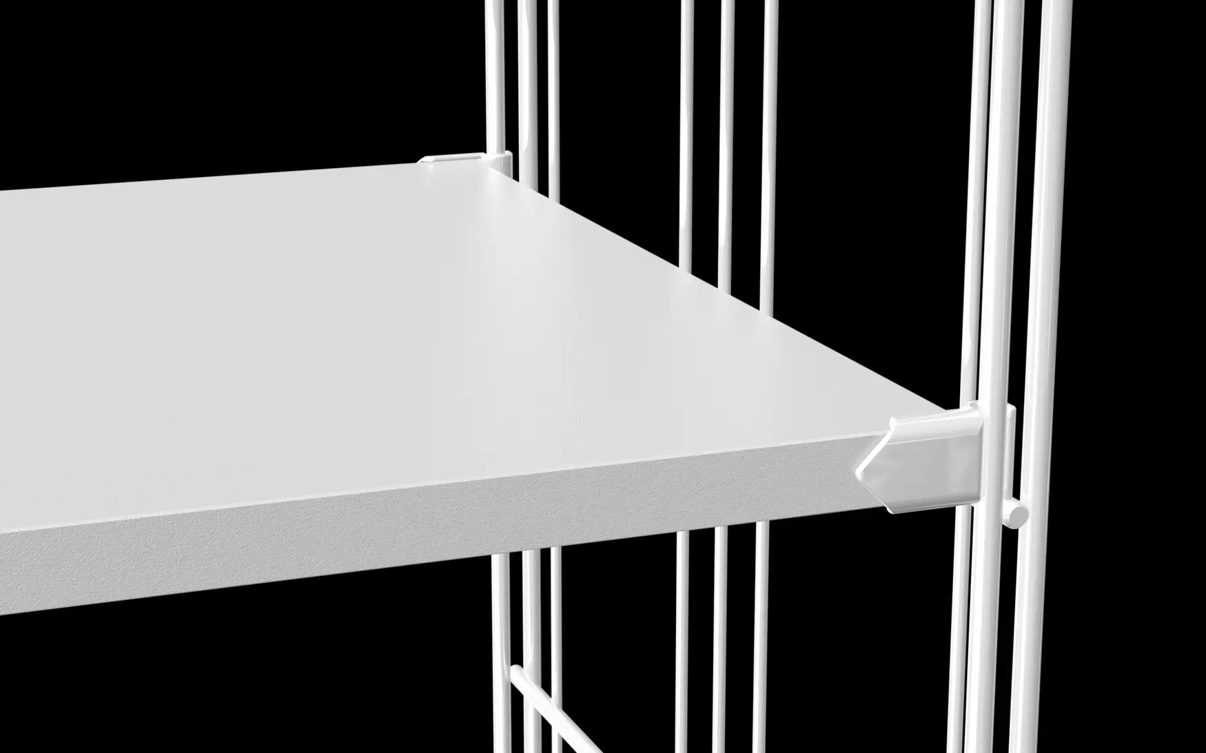 572305, 572315, 572125, 572335 Holzboden weiss mit Halterungen weiss pulverbeschichtet 48 cm - 65 cm - 85 cm oder 104 cm