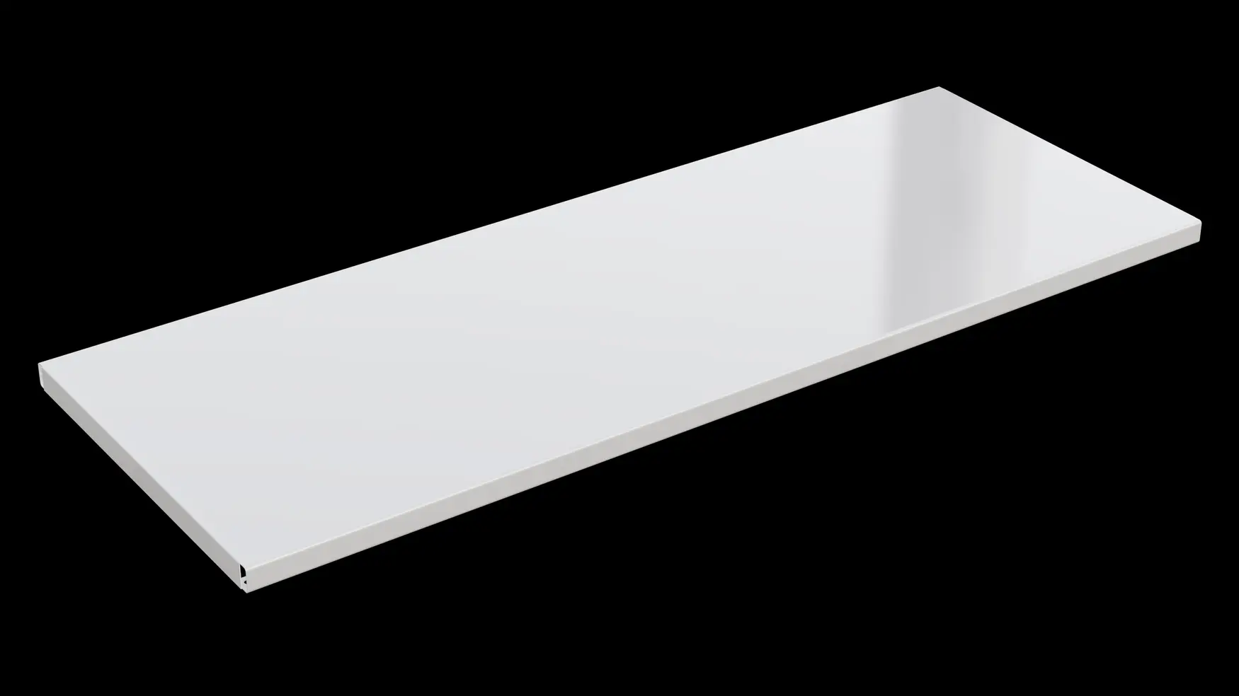 Weißer Blechboden mit Halterungen – 104 x 38 cm Art.-Nr. 272030 Extra breit und belastbar: Der weiß pulverbeschichtete Blechboden mit Halterungen erweitert das BIII Regalsystem um eine großzügige und stabile Ablagefläche. Ideal für schwere Bücher, Deko und Bürobedarf – robust, modern und pflegeleicht.