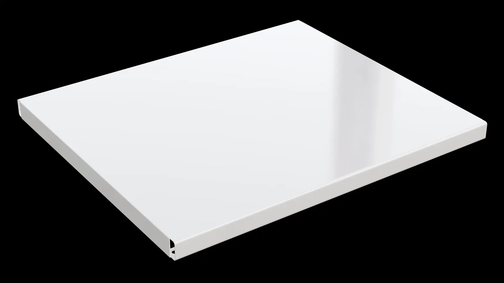 Weißer Blechboden mit Halterungen – 46 x 38 cm Art.-Nr. 272000 Stabil, modern und vielseitig: Der weiß pulverbeschichtete Blechboden mit Halterungen ergänzt das BIII Regalsystem um eine langlebige und cleane Ablagefläche. Ideal für Bücher, Dekoration oder Bürobedarf – einfach zu montieren und pflegeleicht.