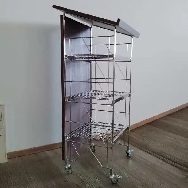 Stilvoller Vortragspult ca. 112/125 cm hoch ca. 49/60 cm breit ca. 41/50 cm tief - Ansicht seitlich