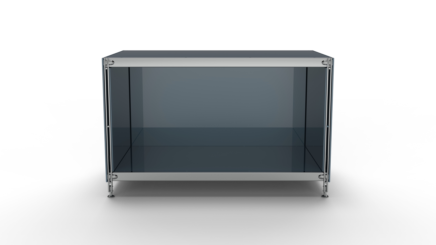 KUBUS Lowboard Metall anthrazit pulverbeschichtet mit offenem Fach 80 cm breit BALTON