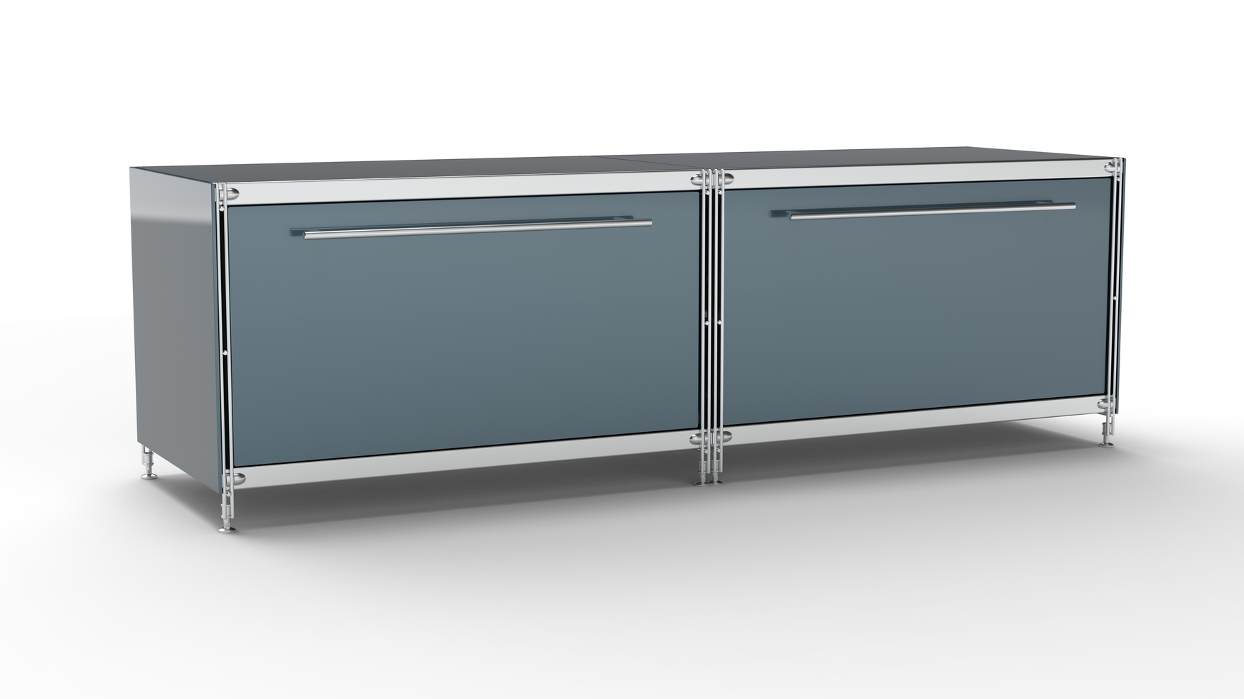 KUBUS Lowboard Metall anthrazit mit 2 großen Schubladen