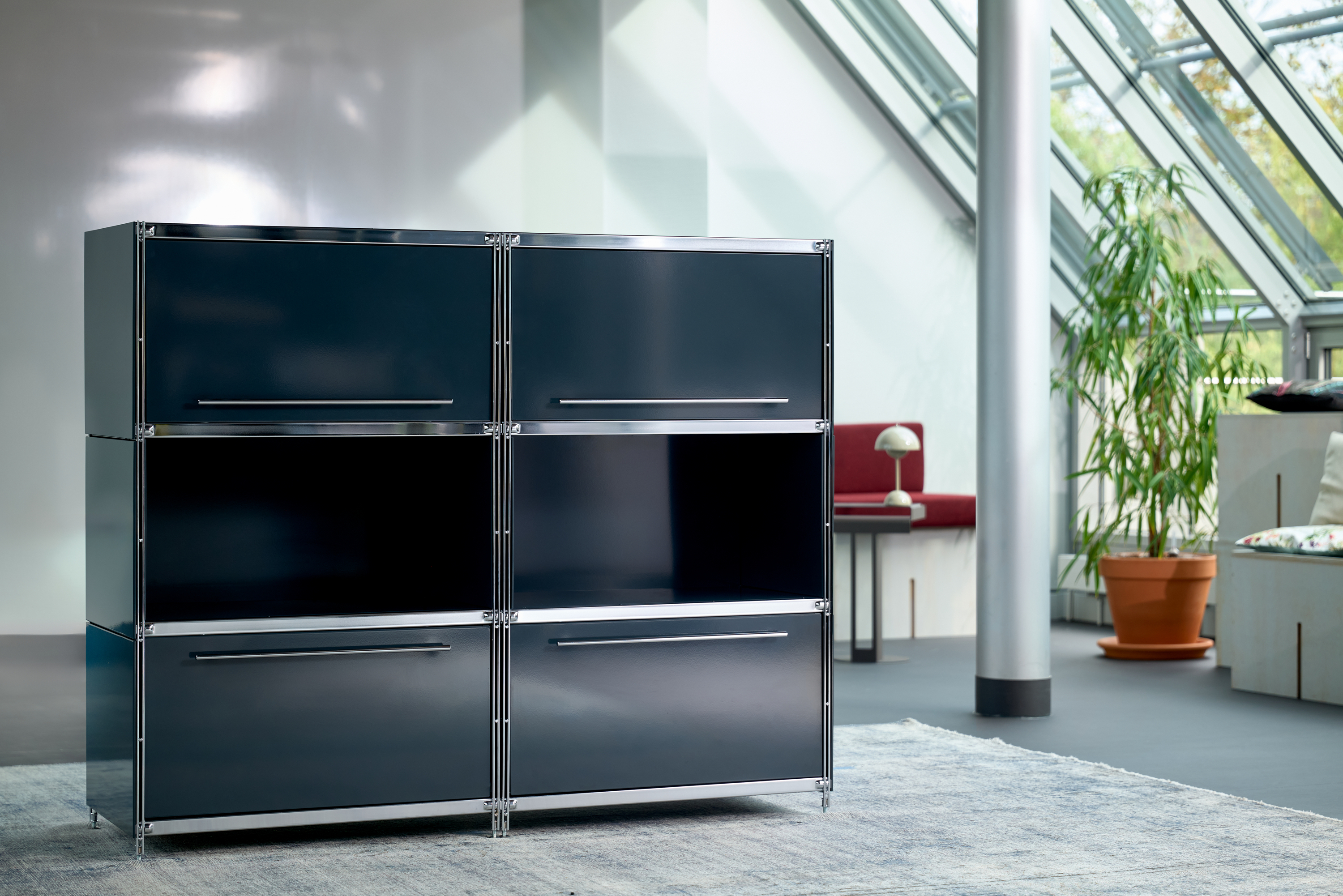 Sideboard Metall Kubus anthrazit vom Hersteller mit Liefer- & Montageservice